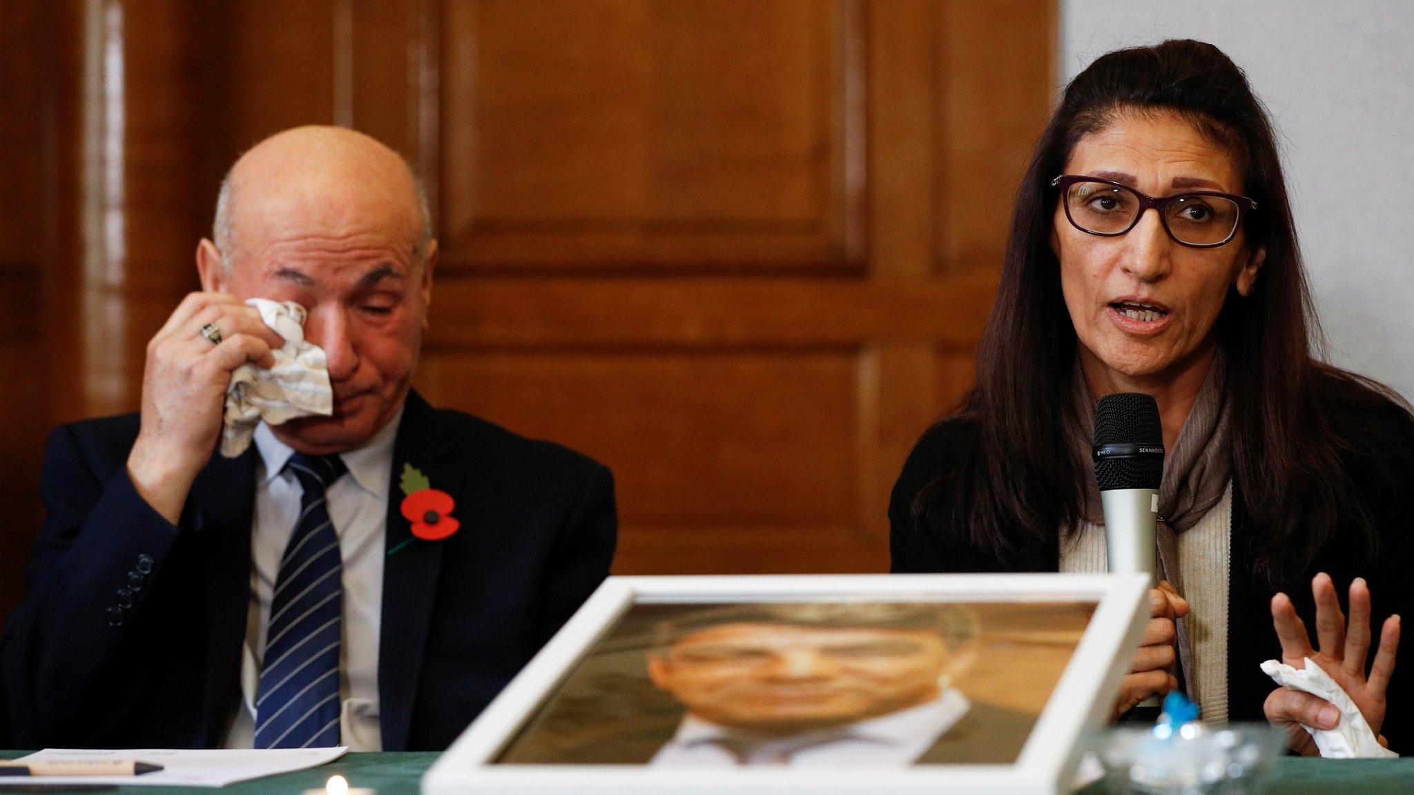 Flora Neda and Hamdan El Alami, relatives of victims of the Grenfell fire