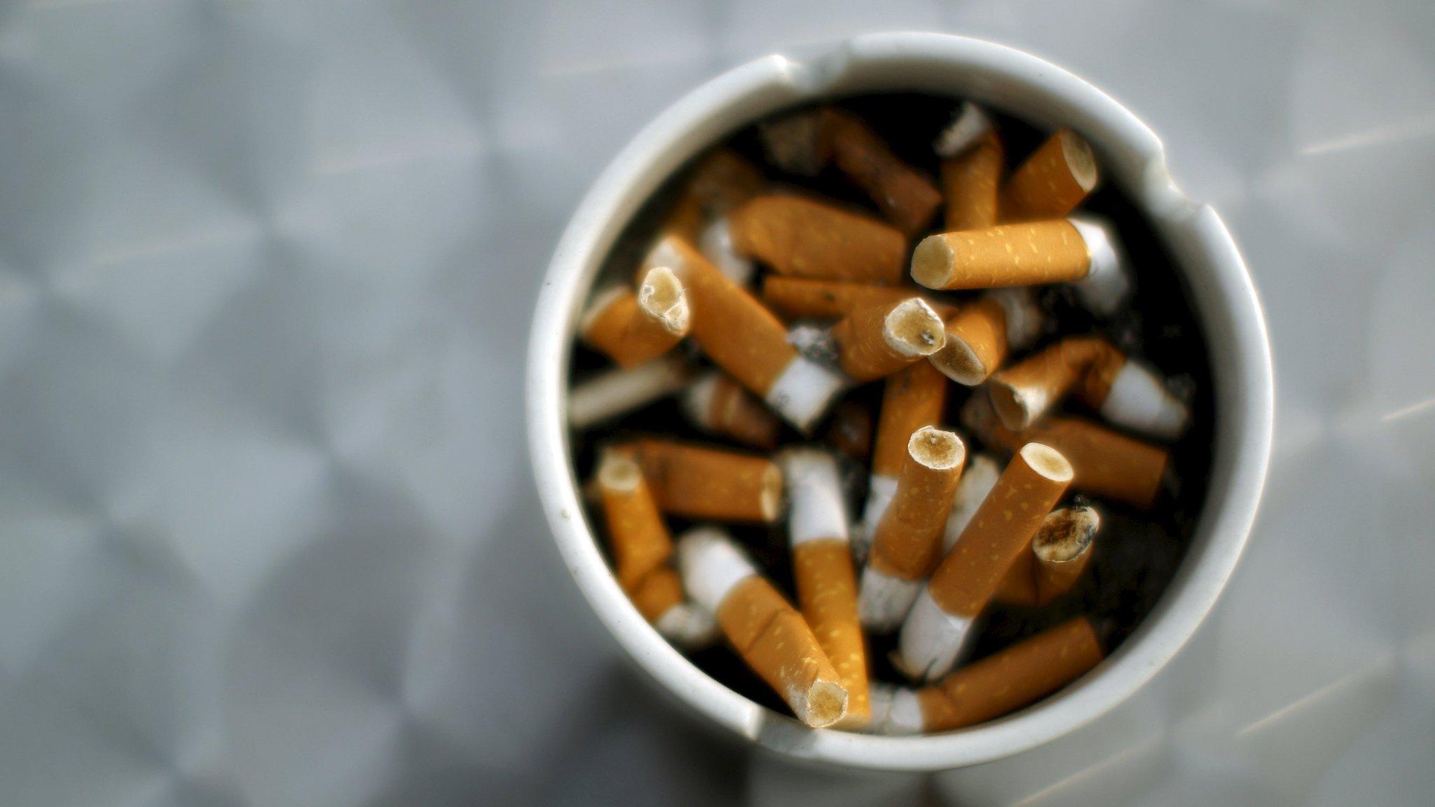 Used cigarettes in an ashtray