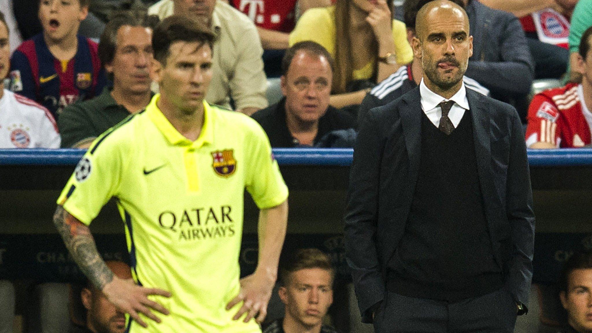 Lionel Messi and Pep Guardiola.