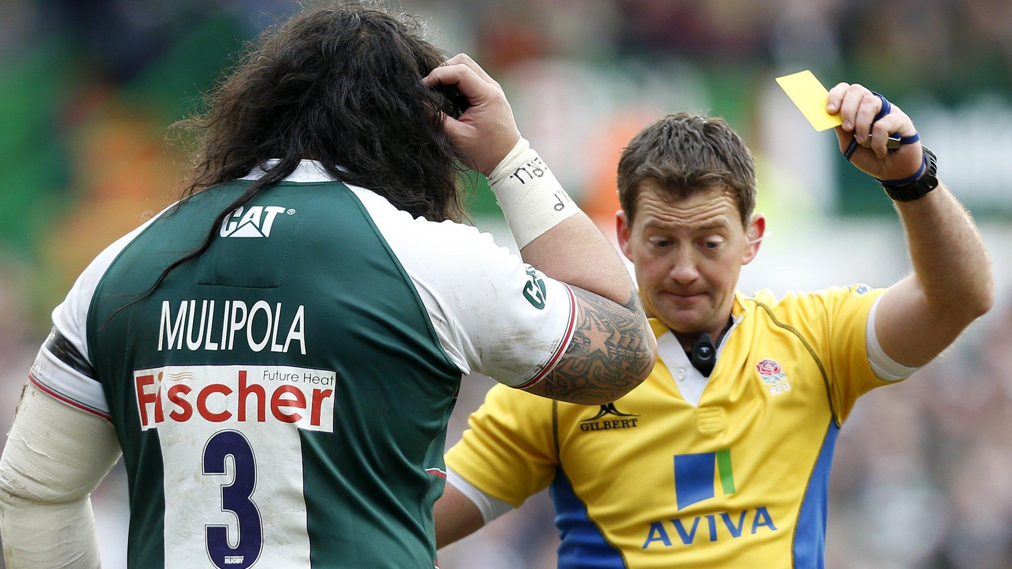 Leicester's Mulipola shown a yellow card