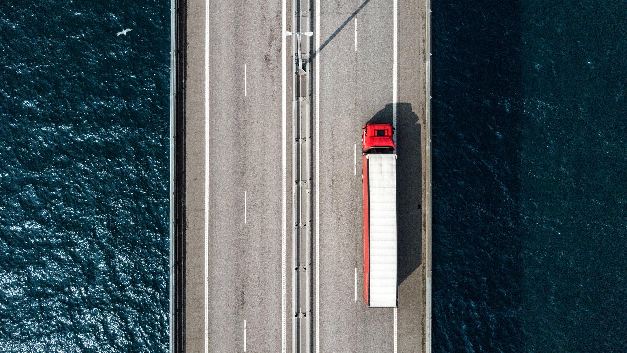 Lorry on bridge