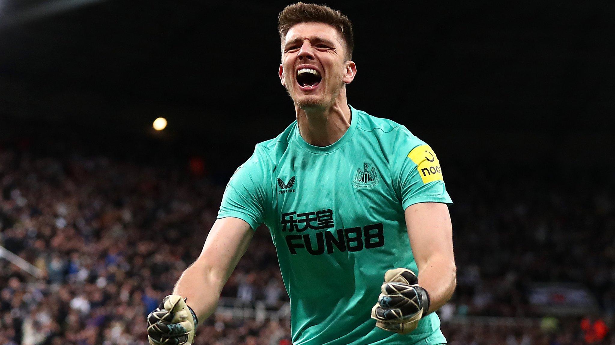 Nick Pope celebrates