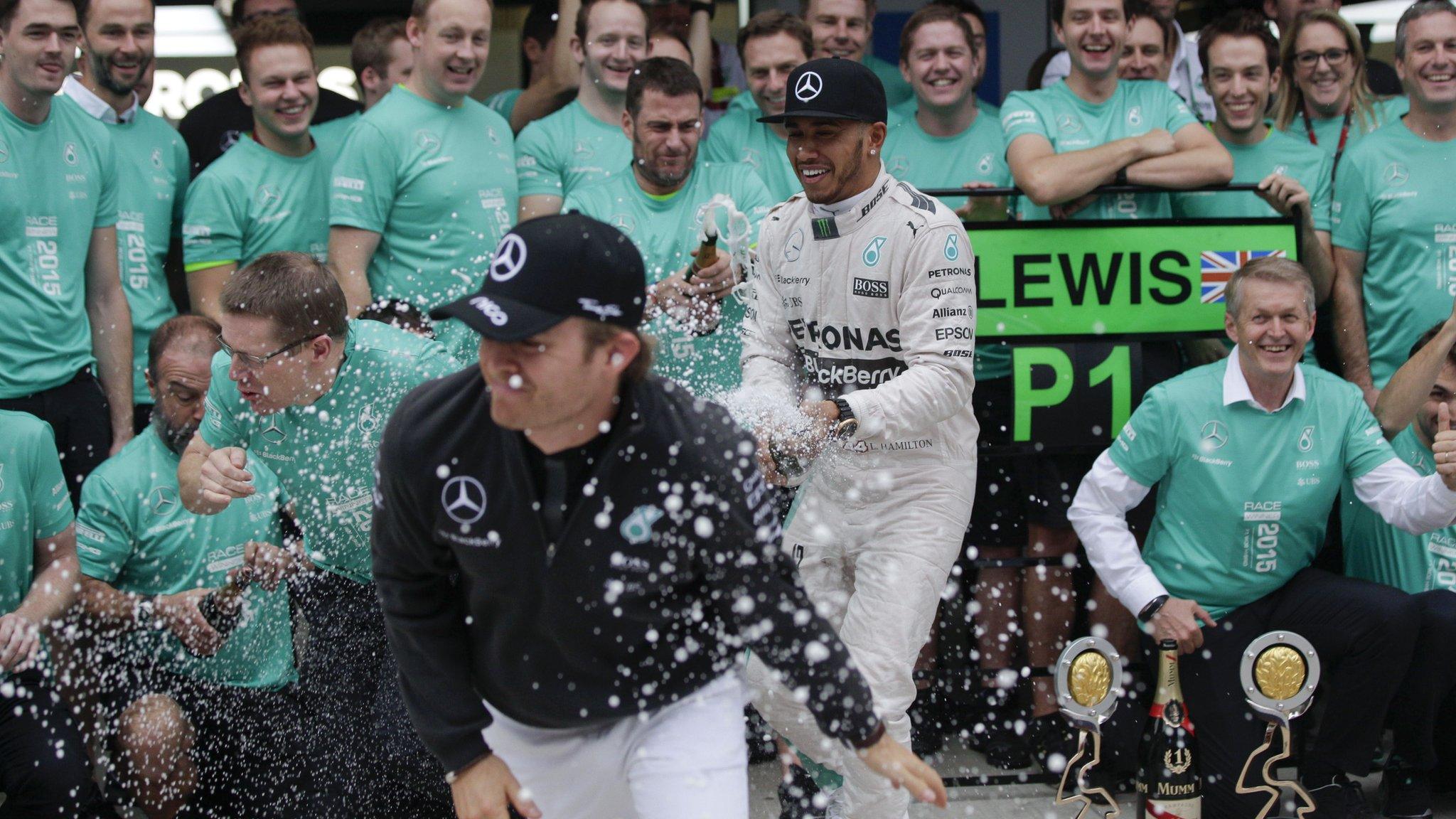 Mercedes celebrate