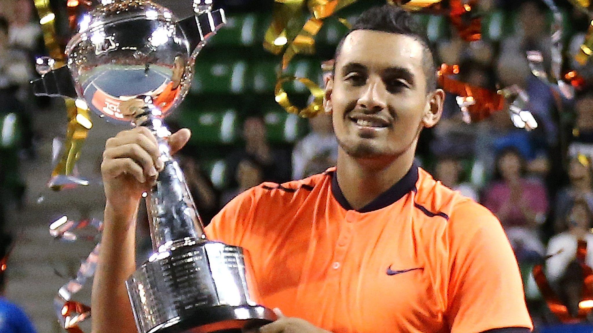 Nick Kyrgios with the Japan Open trophy