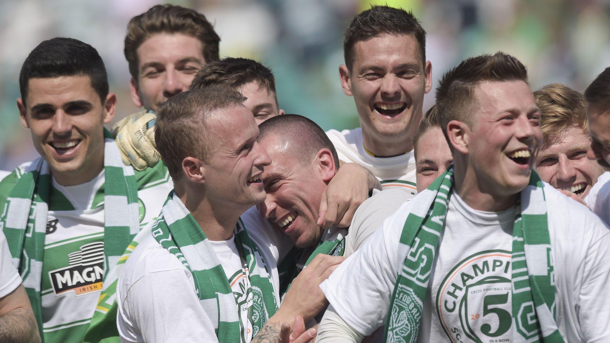 Celtic players celebrating