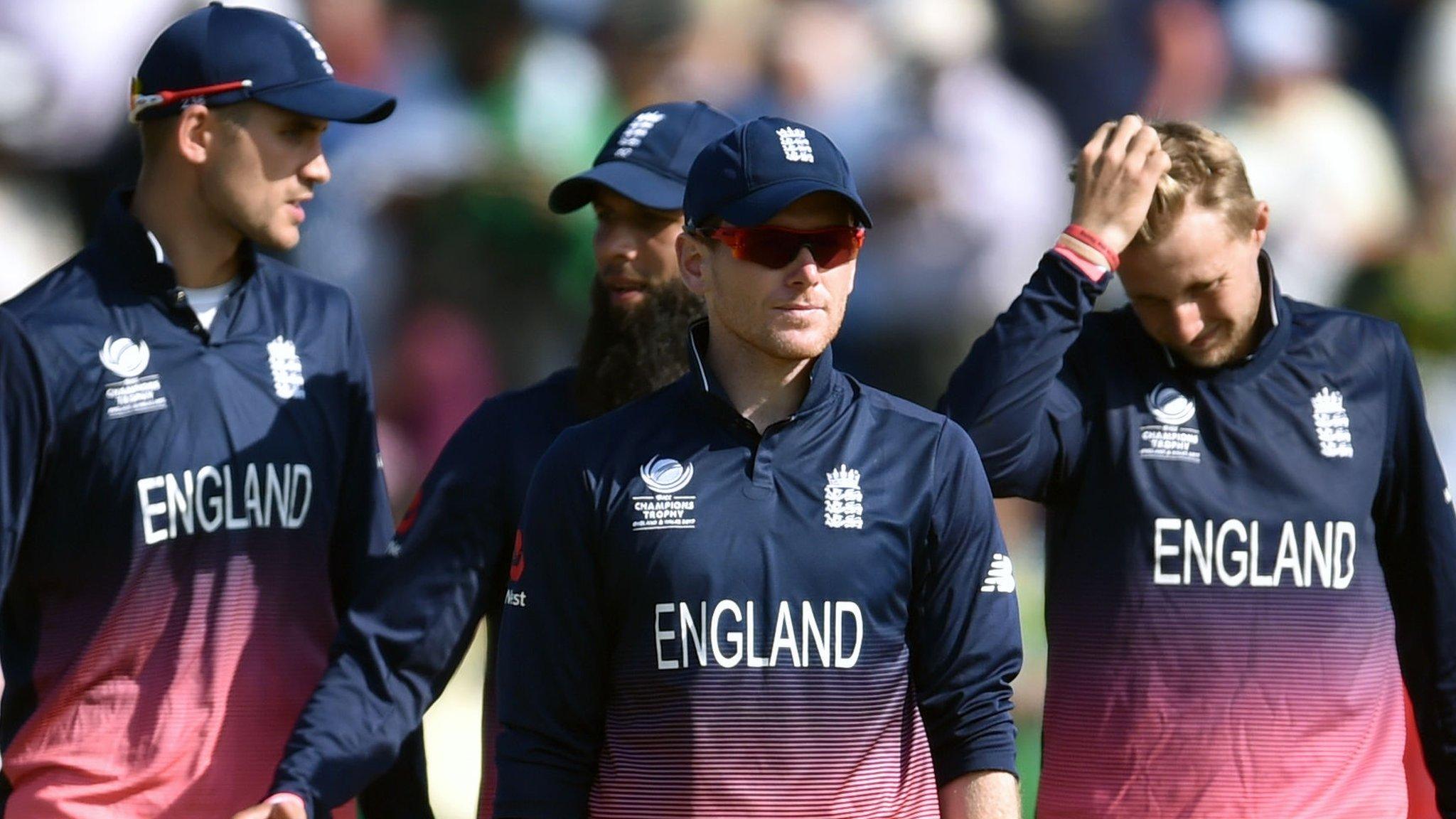 England captain Eoin Morgan after defeat to Pakistan in the Champions Trophy