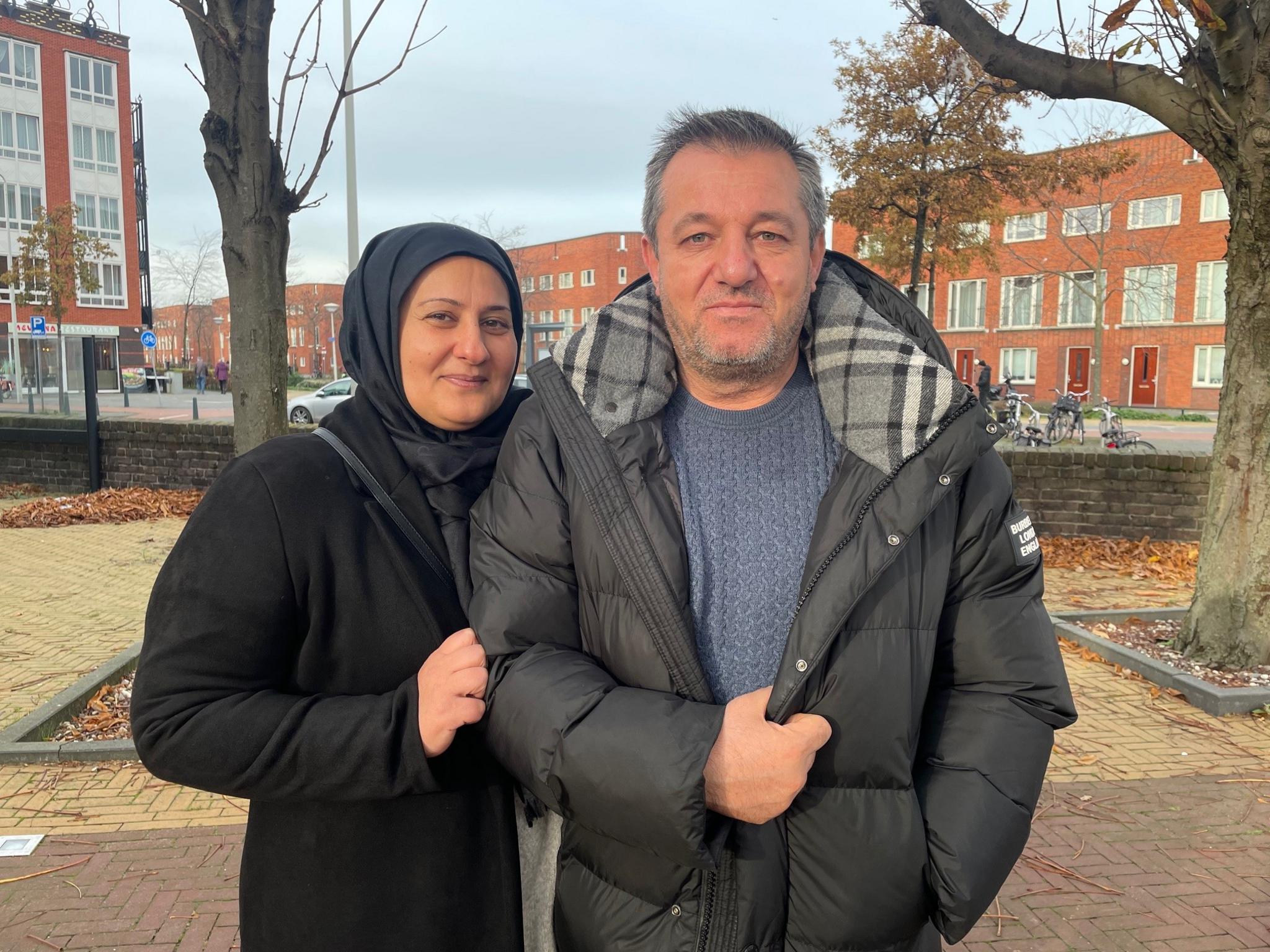 Nurten Demir (L) voted with her husband in The Hague