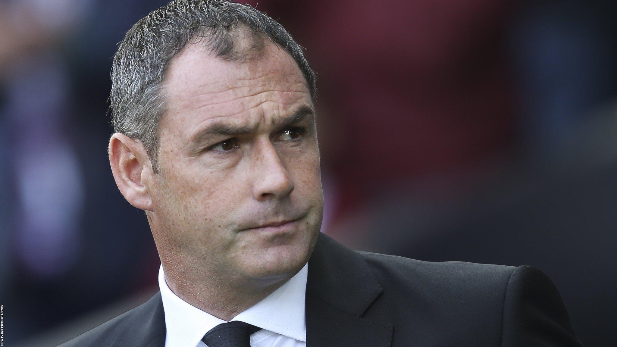 Paul Clement looks on at his Swansea side