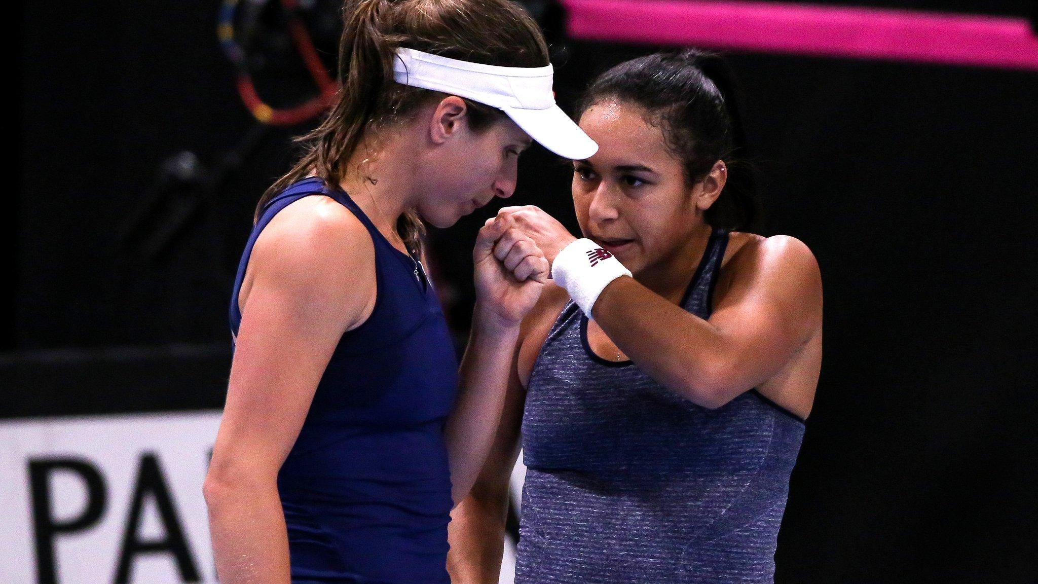 Johanna Konta and Heather Watson of Great Britain