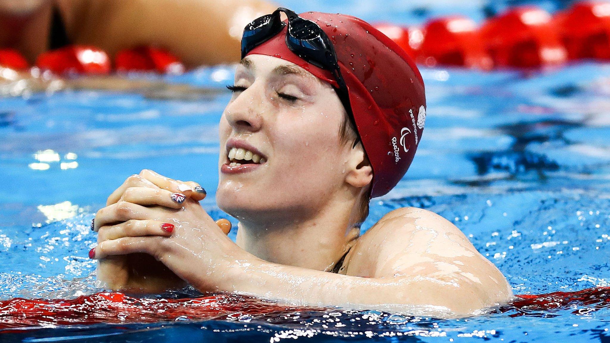 Bethany Firth after clinching S14 100m backstroke gold at the Paralympics on Thursday