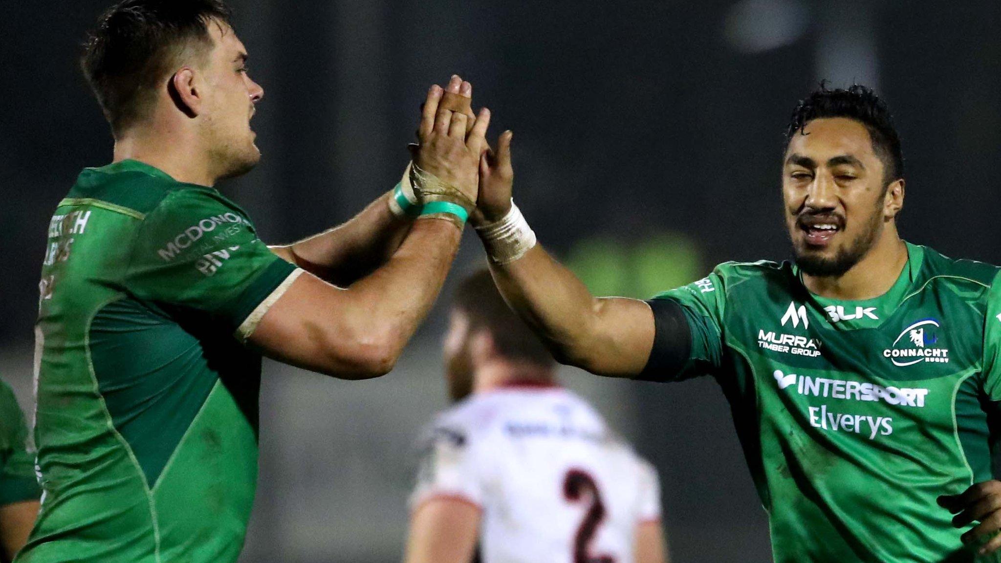 Connacht celebrate a turnover against Ulster