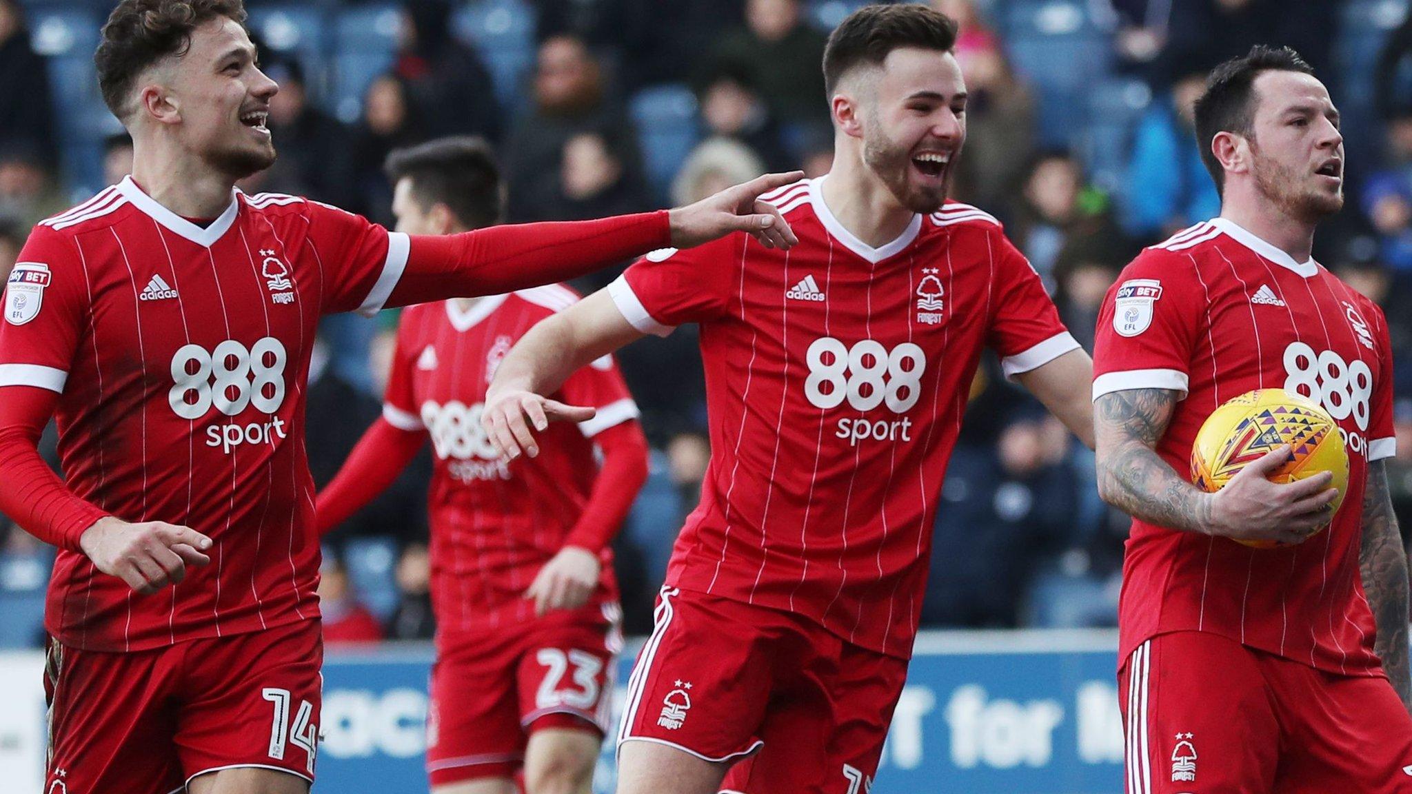 Nottingham Forest celebrate scoring against QPR