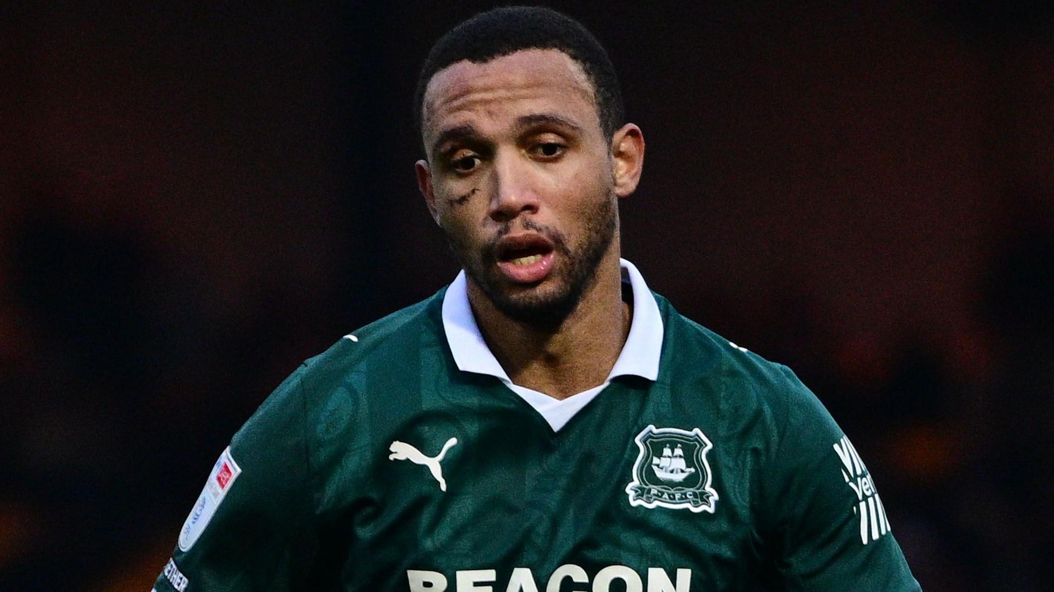 Brendan Galloway in action for Plymouth