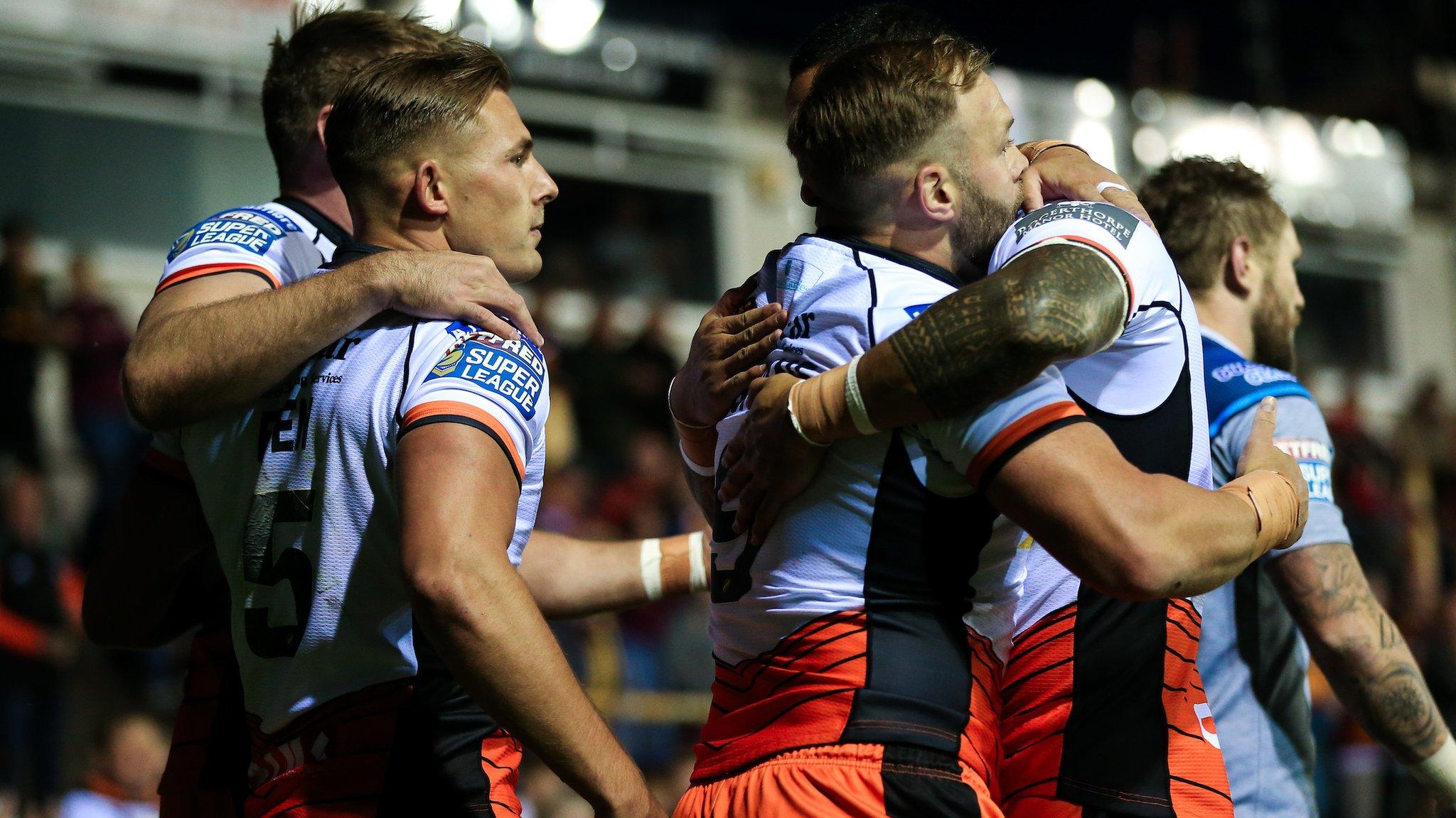 Castleford celebrate a try