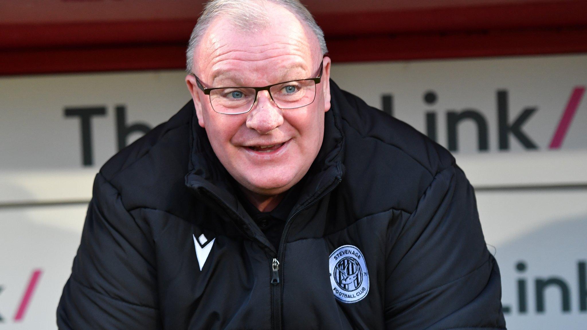 Returning Rotherham boss Steve Evans during his time as Stevenage manager