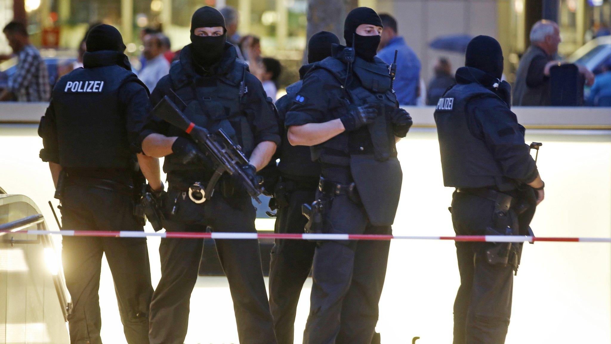 Armed and masked police in Munich. 22 July 2016