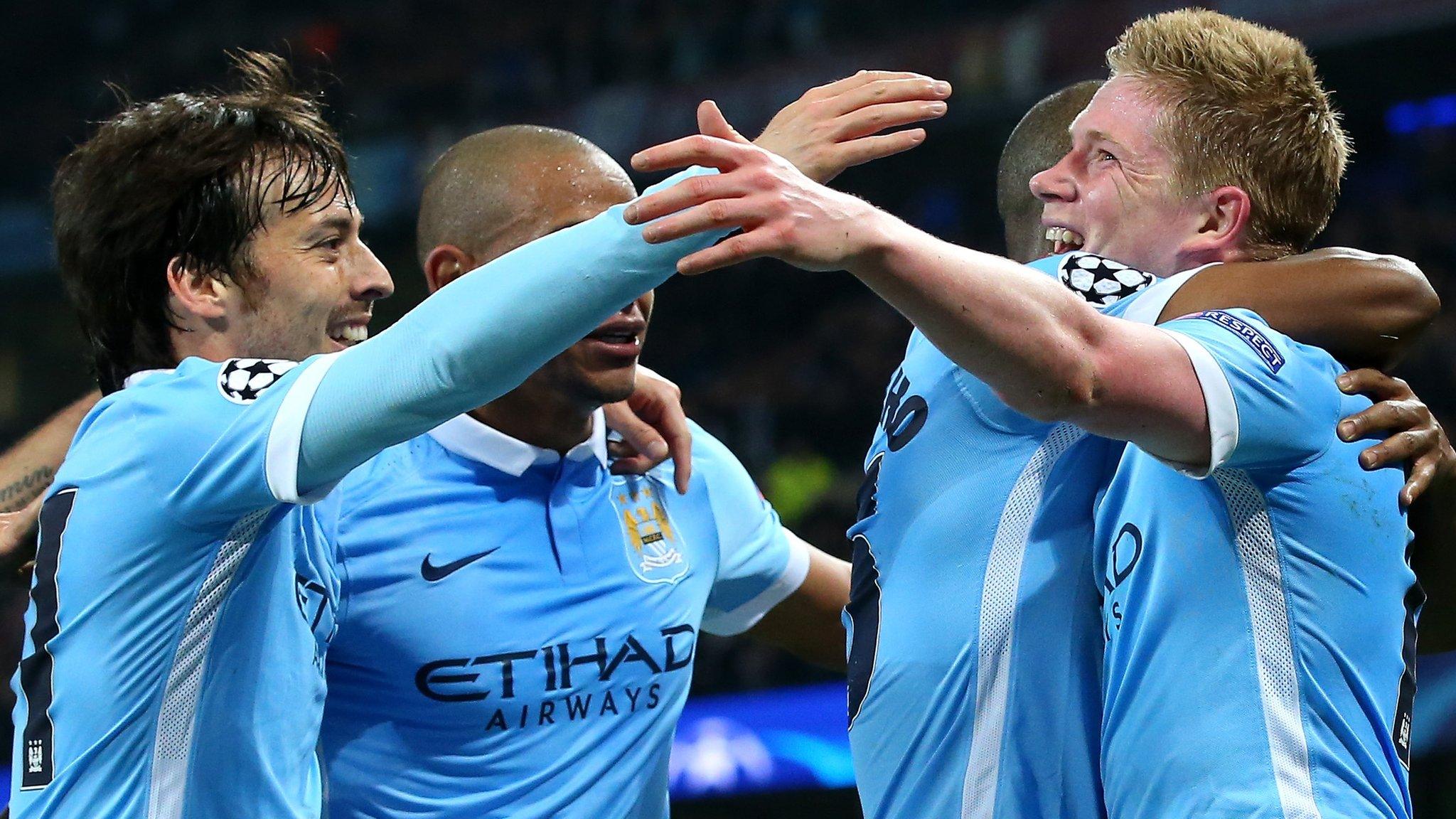 Manchester City celebrate scoring