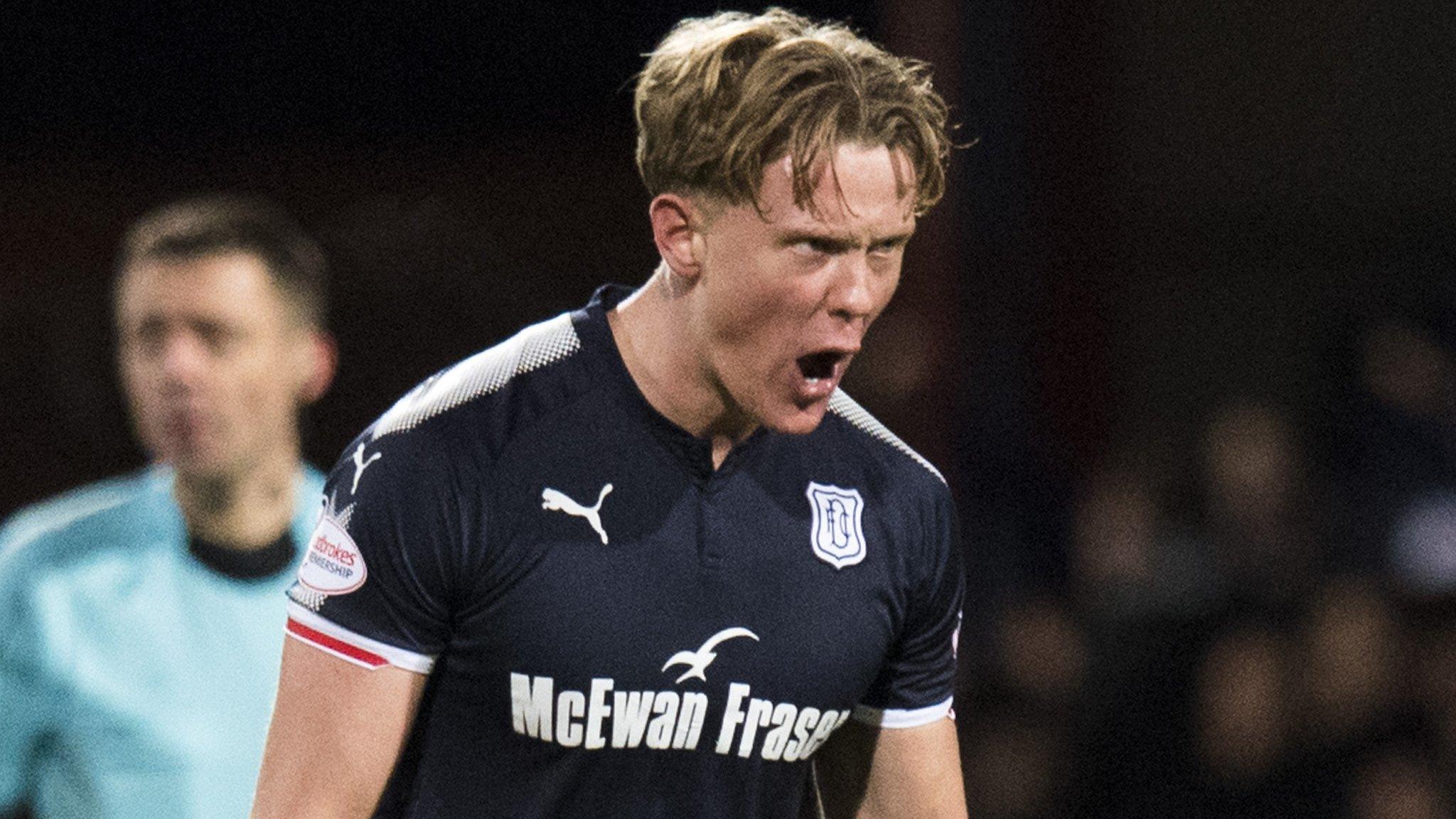 Mark O'Hara celebrates his opening goal for Dundee