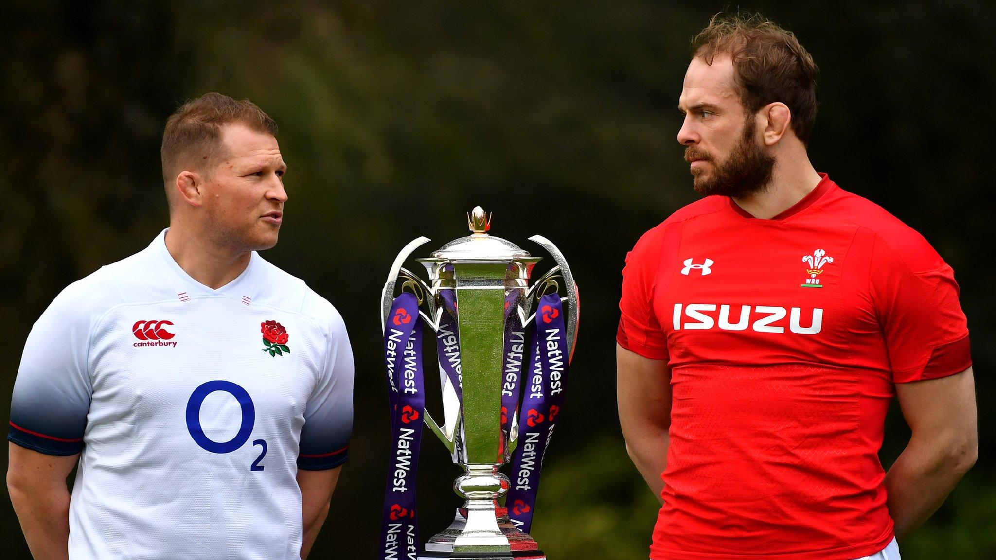 England captain Dylan Hartley and Wales captain Alun Wyn Jones