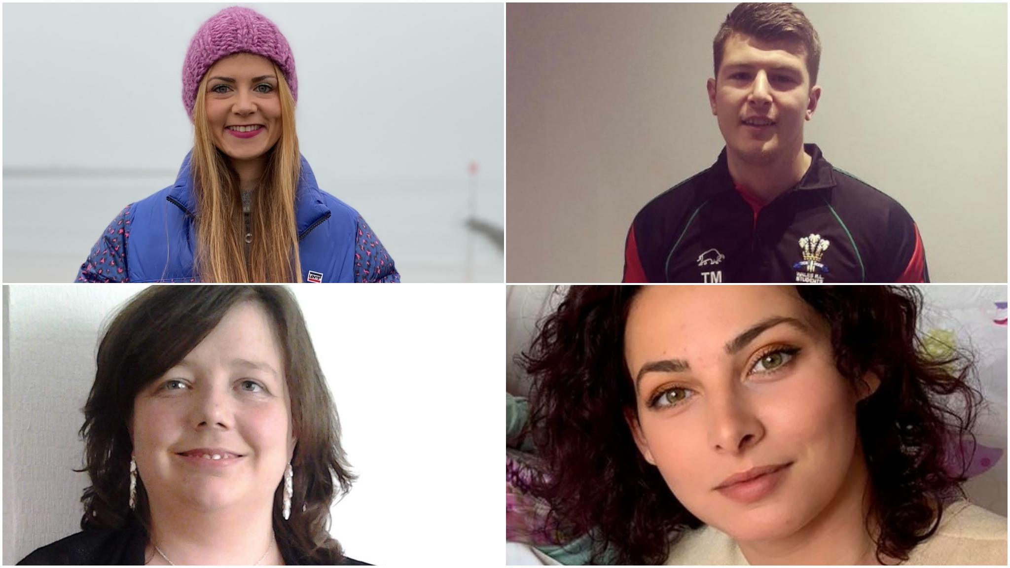 Clockwise from top left: Francesca Murphy, Tom Morgan, Lorena Mihalcea, Sian Edwards