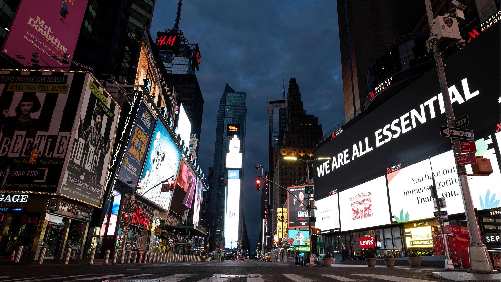 Deserted Times Square, New York (7 May)