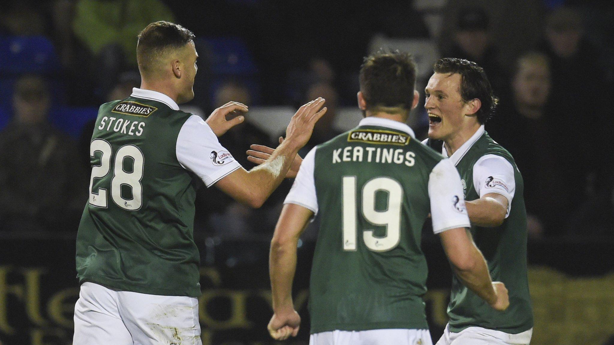 Hibs lead 2-0 at half-time