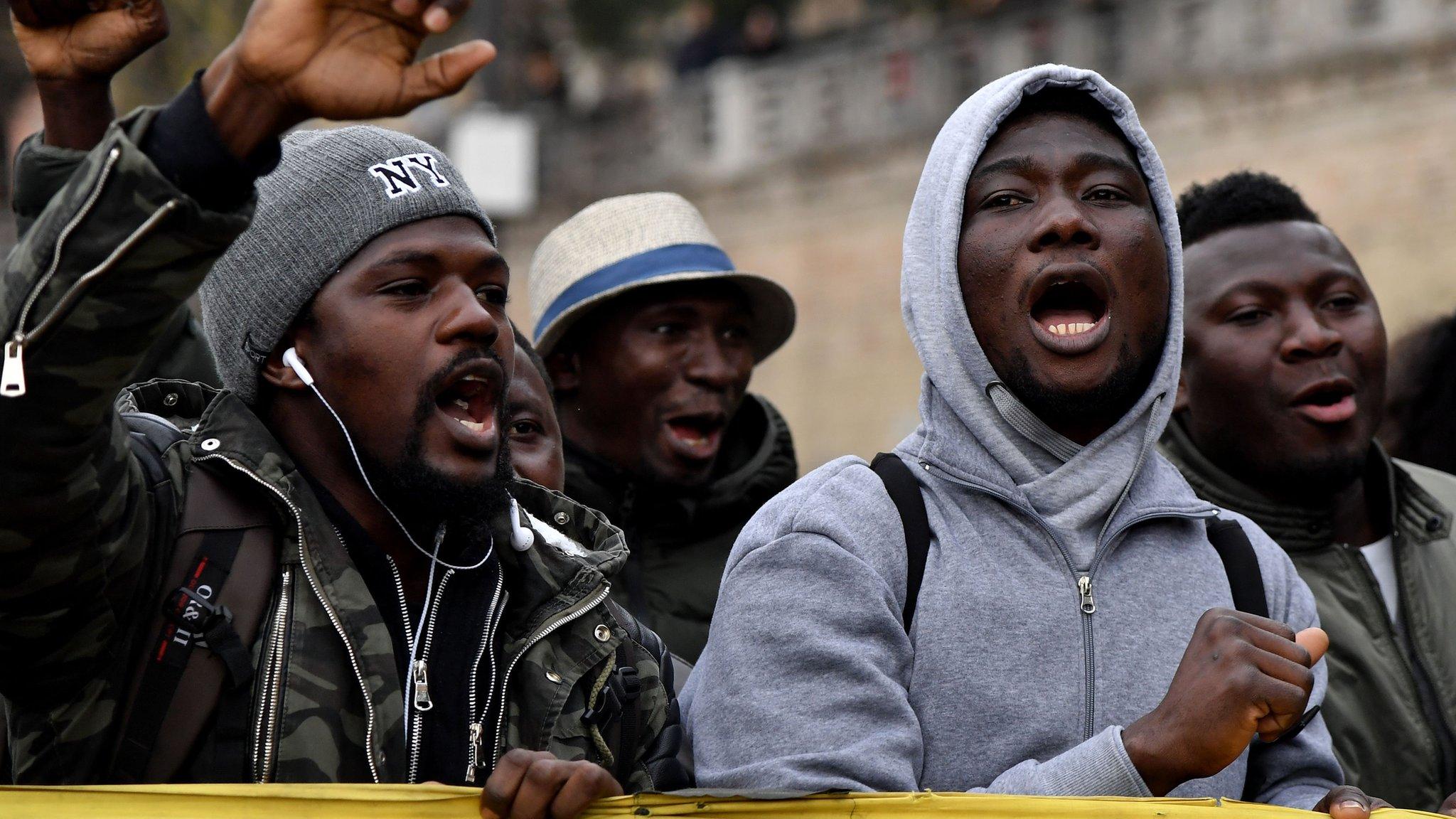 anti-racism demonstration in Macerata