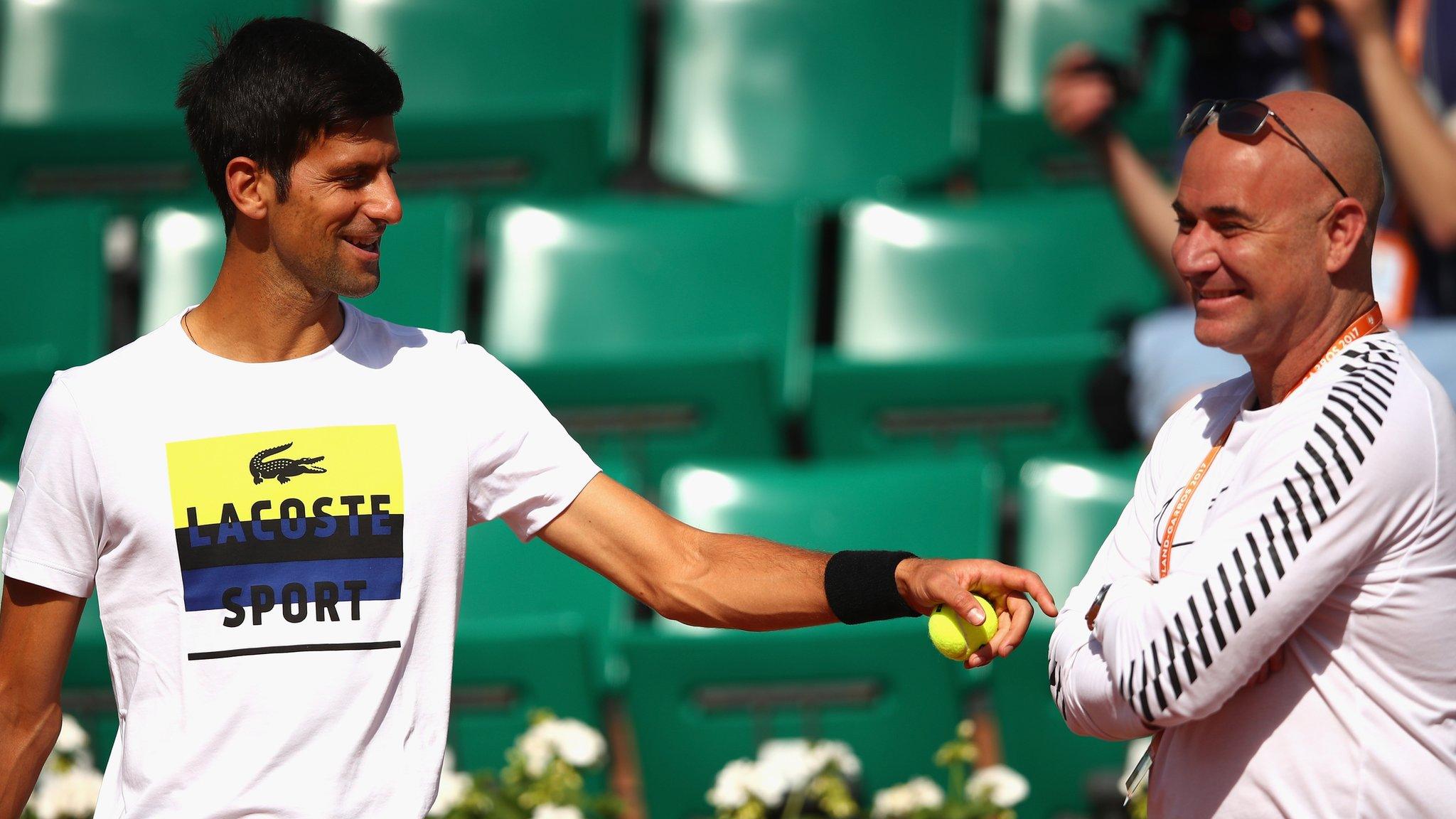 Novak Djokovic and Andre Agassi