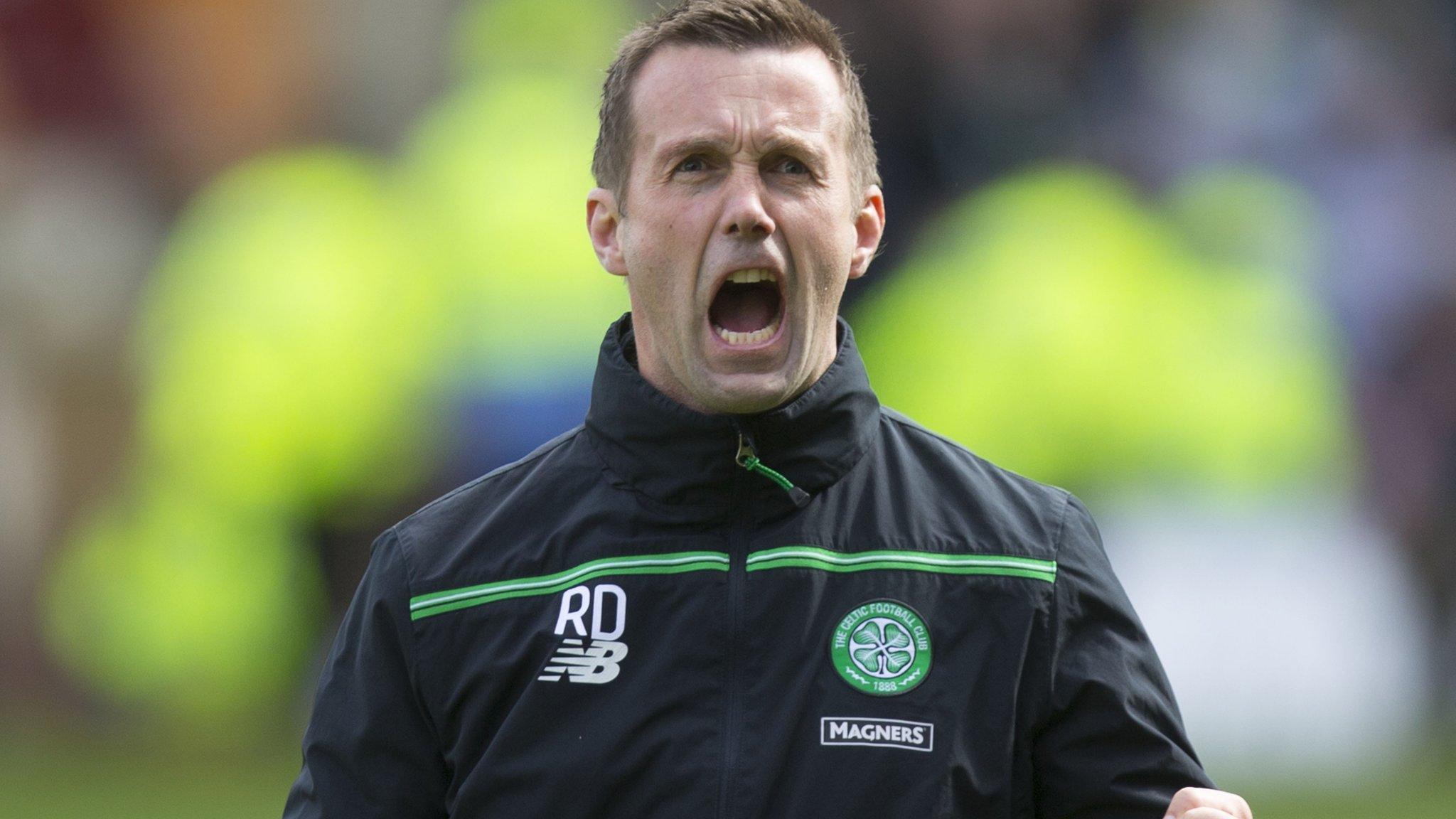 Celtic boss Ronny Deila celebrates victory over Motherwell