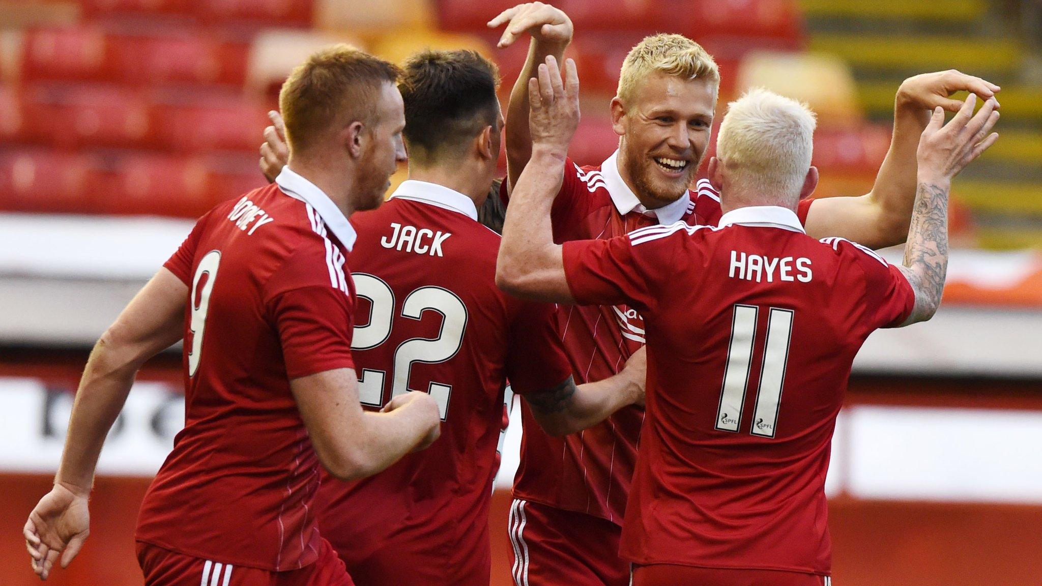 Aberdeen players celebrating