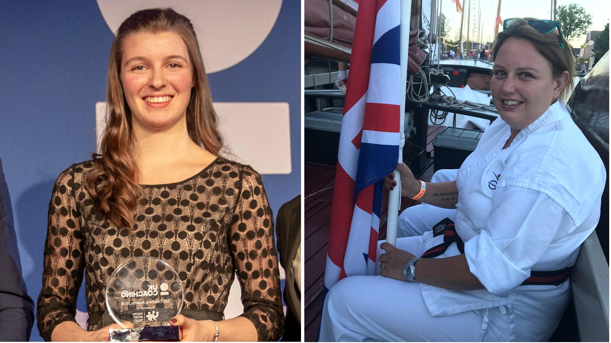 UK Coaching awards winners Isobella Cottrell (left) and Melanie Timberlake