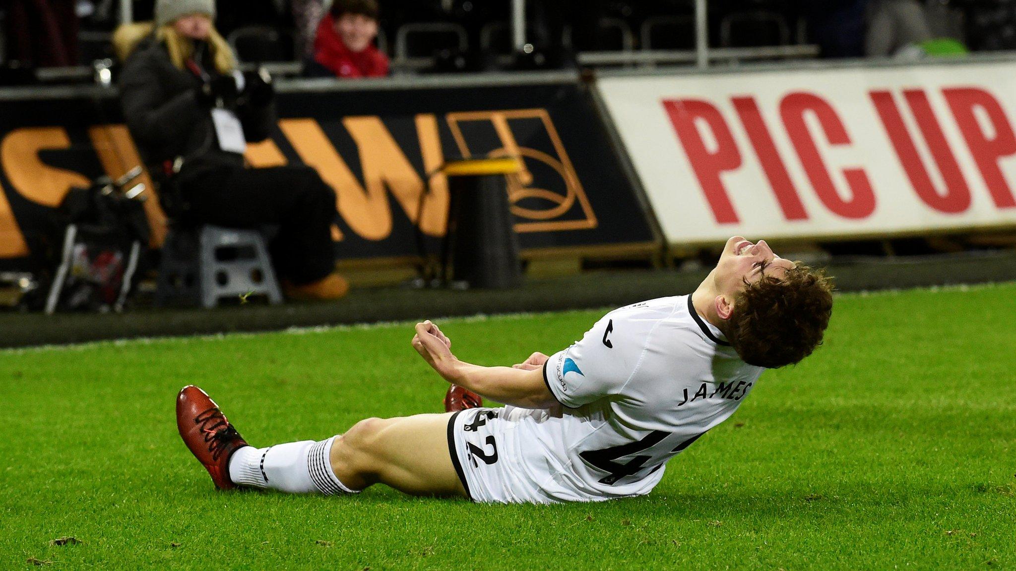 Daniel James celebrates his debut goal