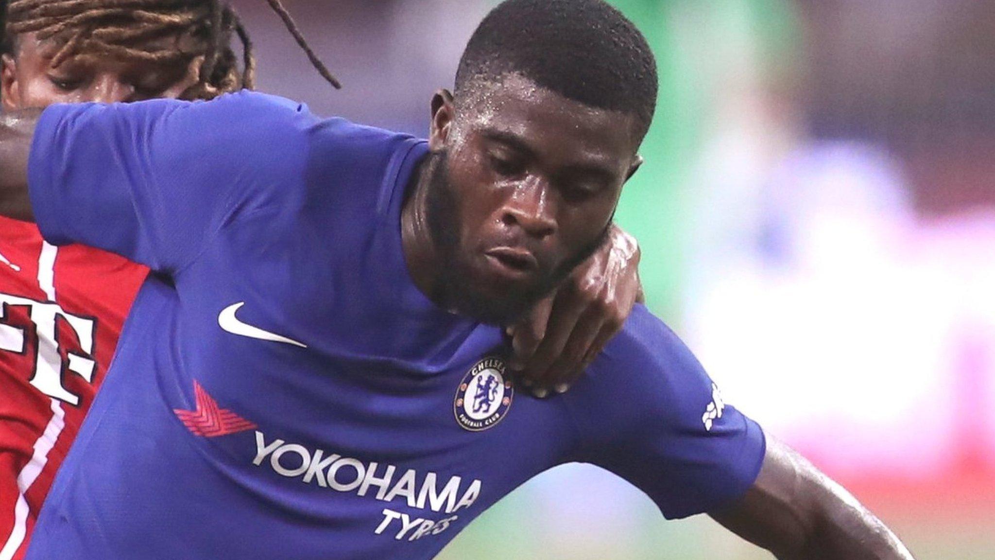 Jeremie Boga tangled with Renato Sanches during Chelsea's pre-season friendly with Bayern Munich