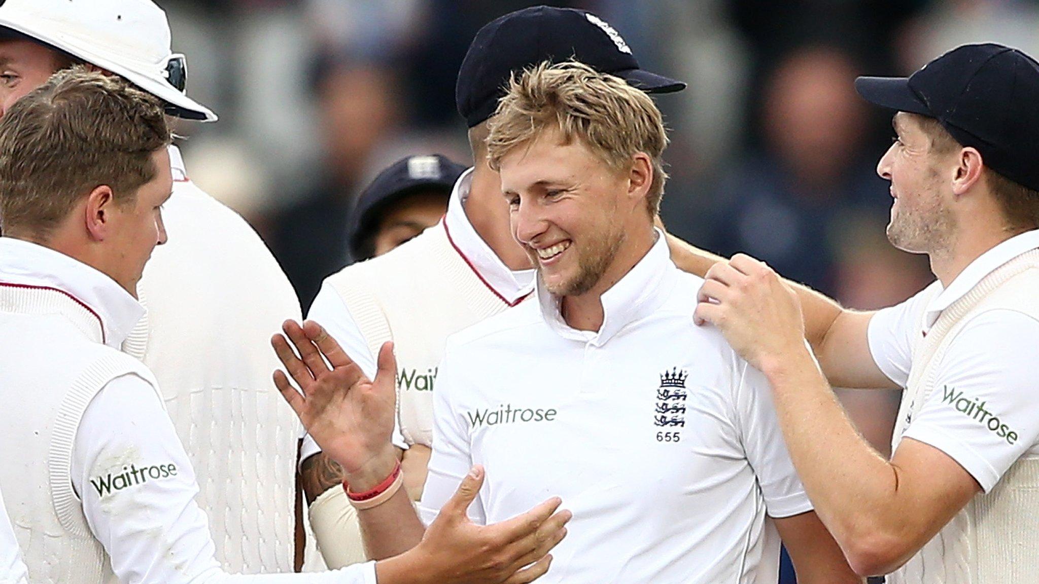 Gary Ballance, Joe Root and Chris Woakes