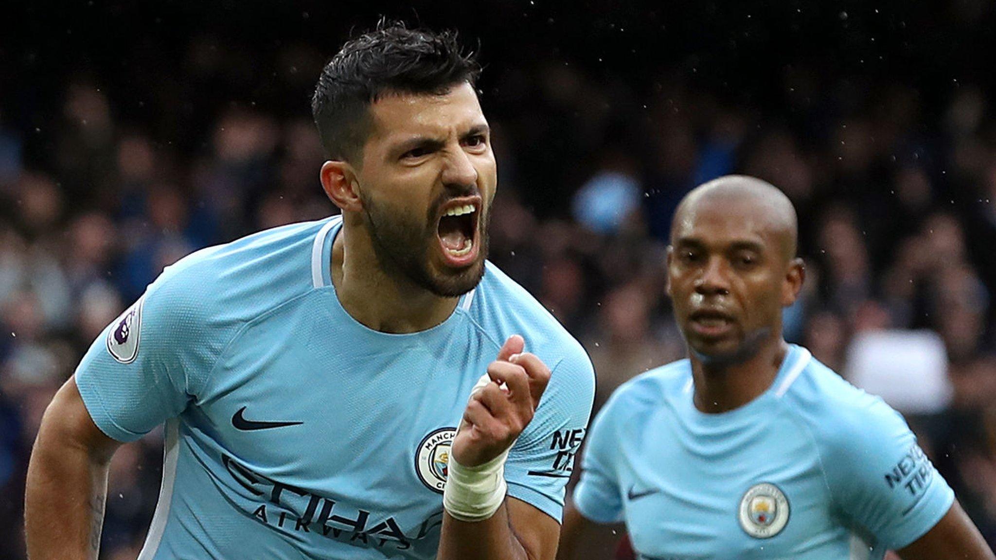 Aguero celebrates