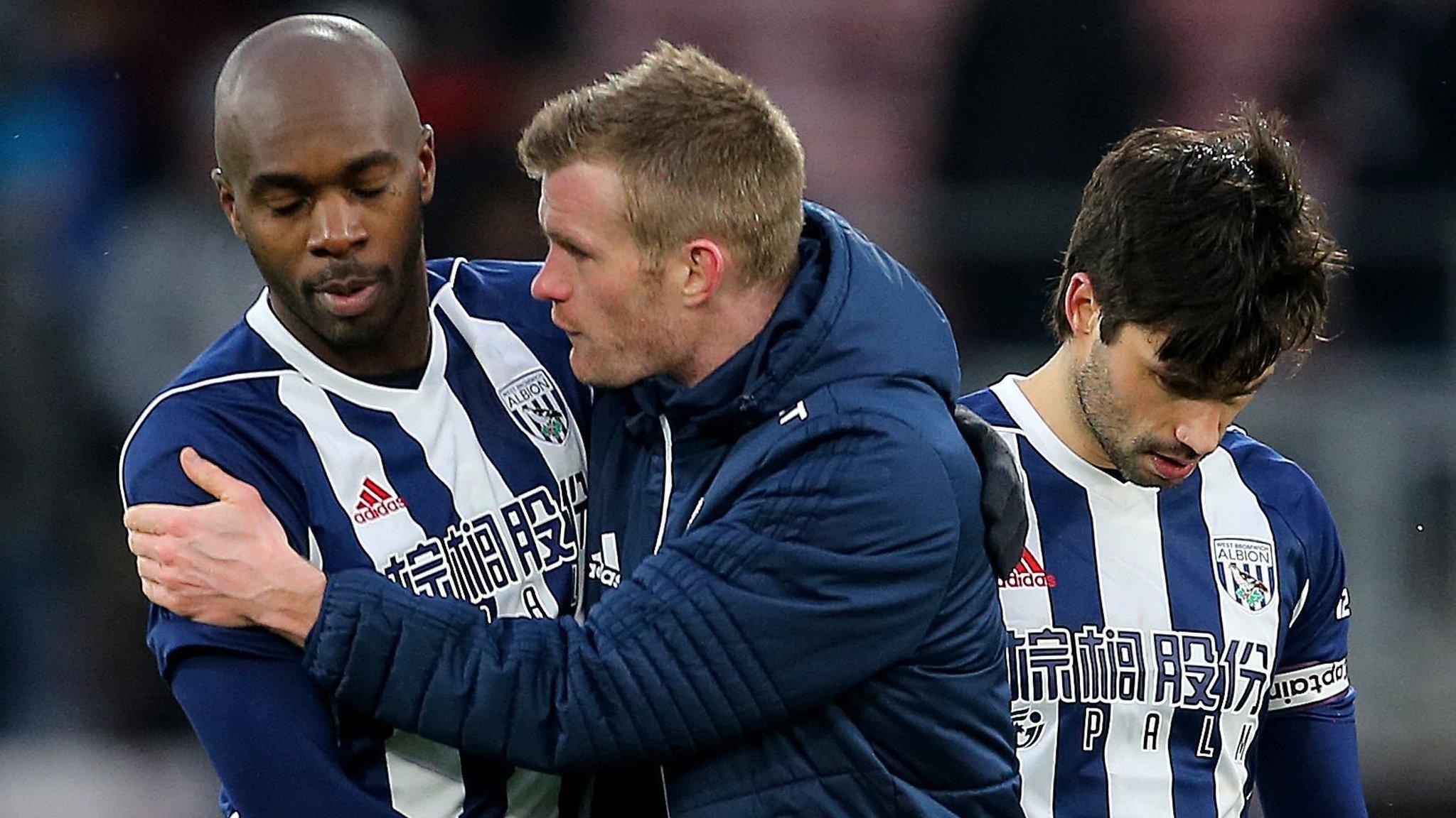 West Bromwich Albion players react to Bournemouth defeat