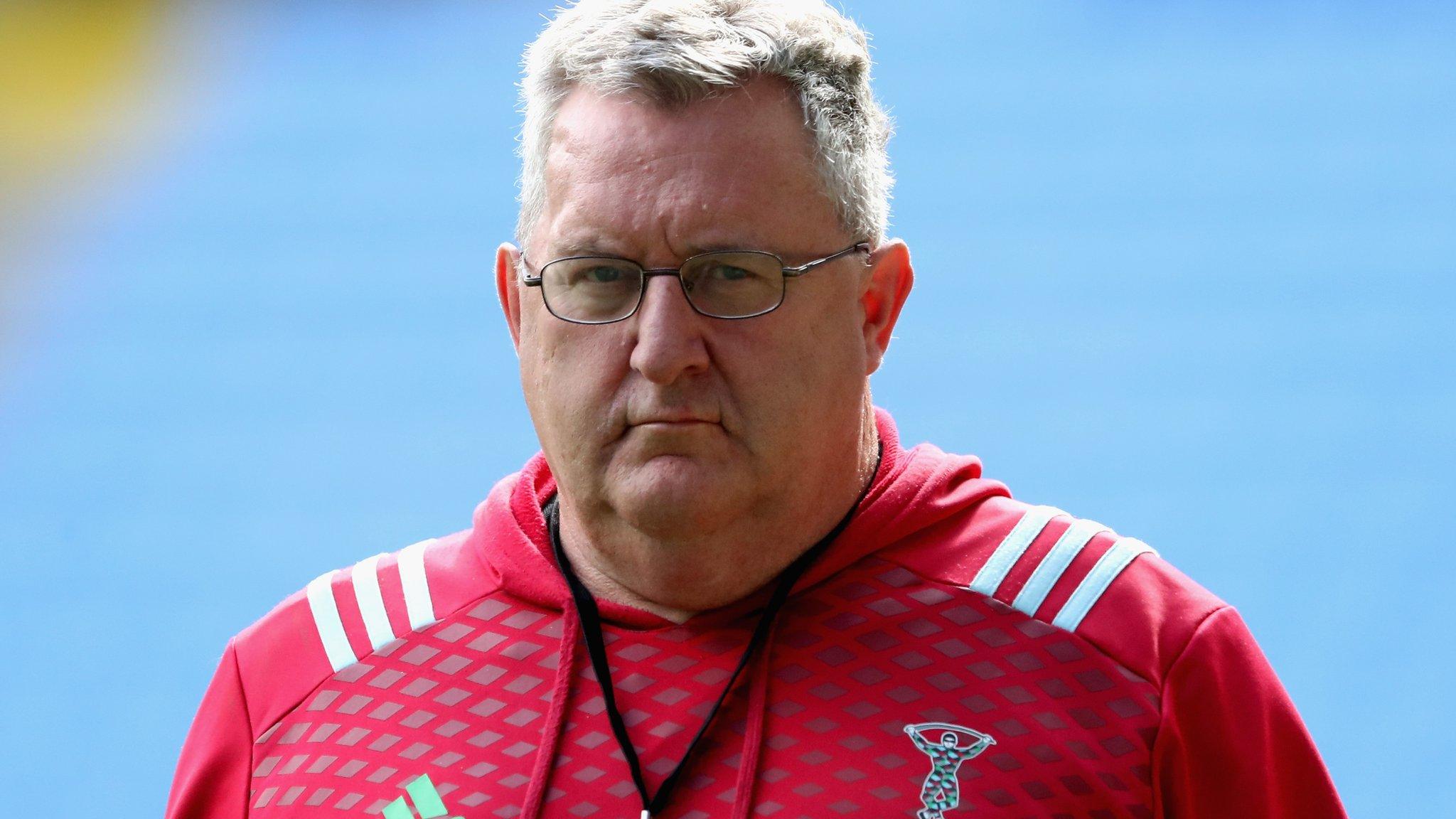 Harlequins coach John Kingston looks on from the sidelines