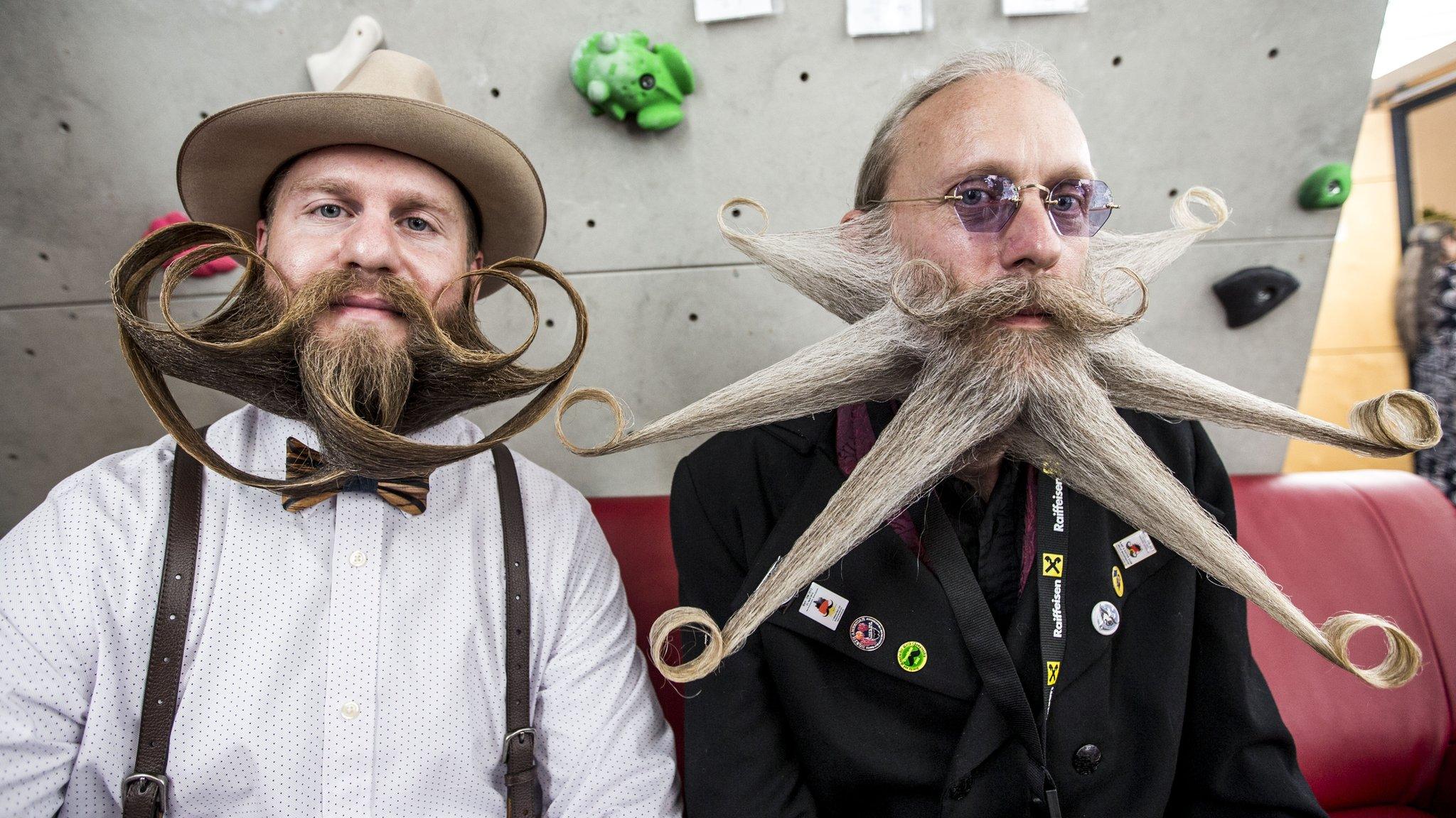 Beaded competitors from the World beard and moustache championships