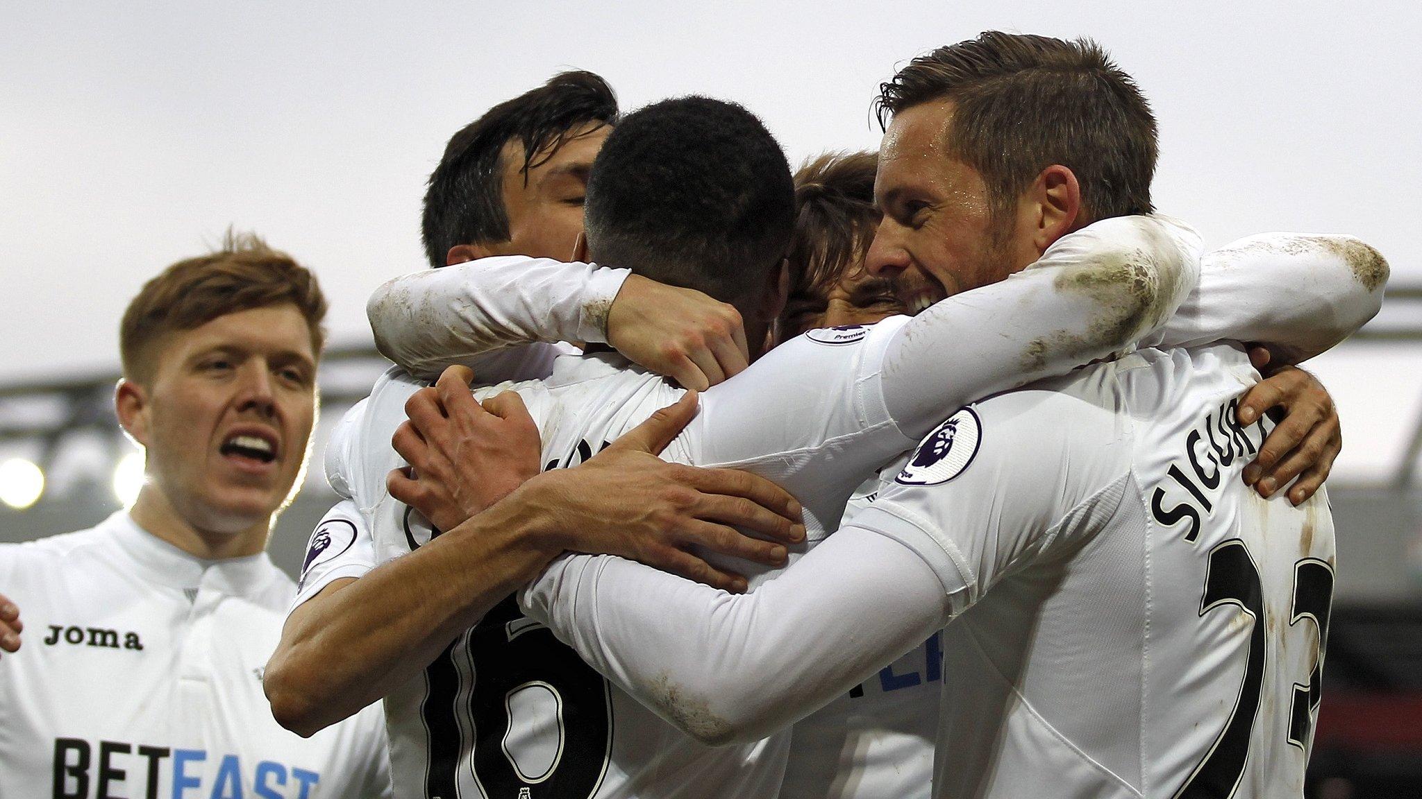 Swansea City celebrate