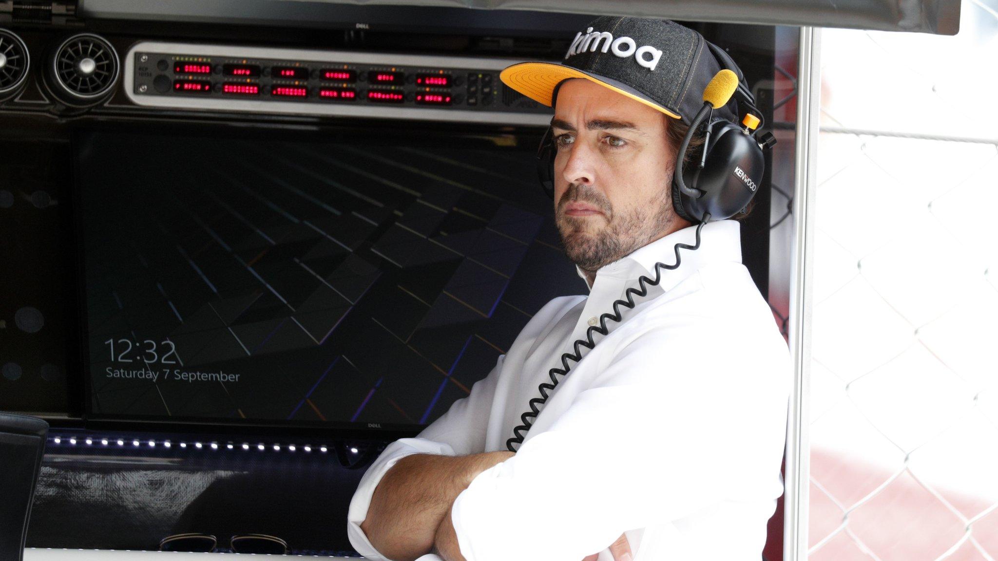 Fernando Alonso at Monza with the McLaren team on Saturday