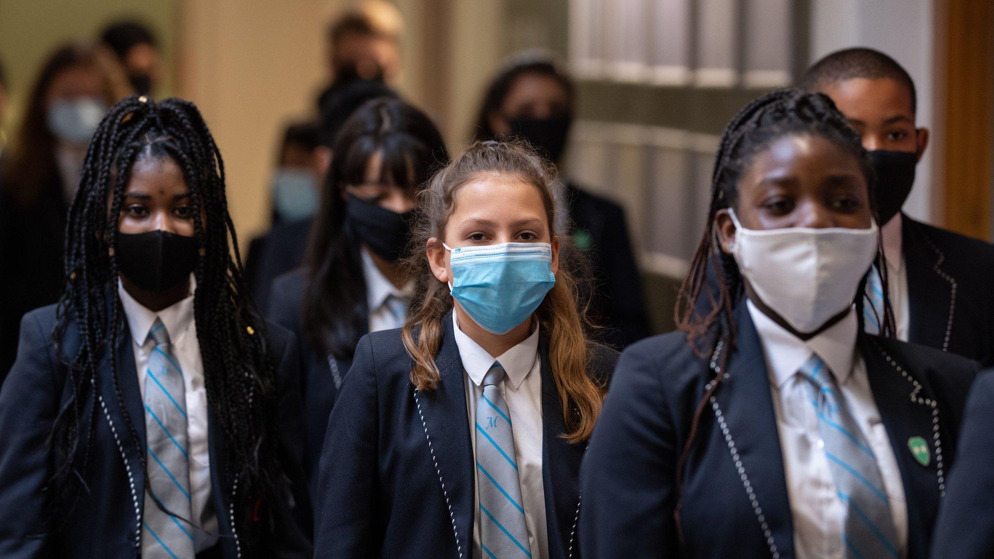 students wearing masks in secondary school