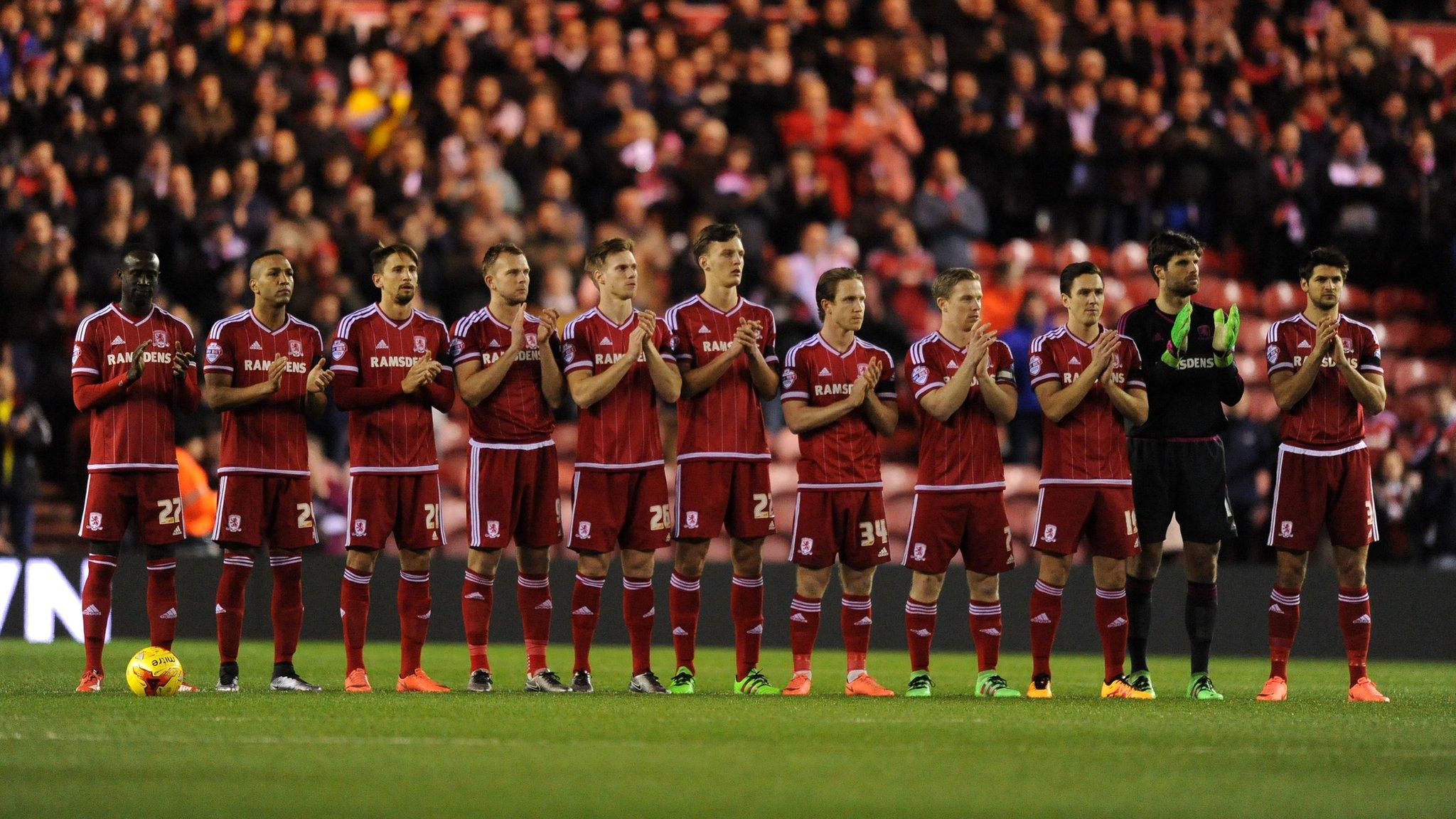 Middlesbrough observe a minute's applause for Ali Brownlee