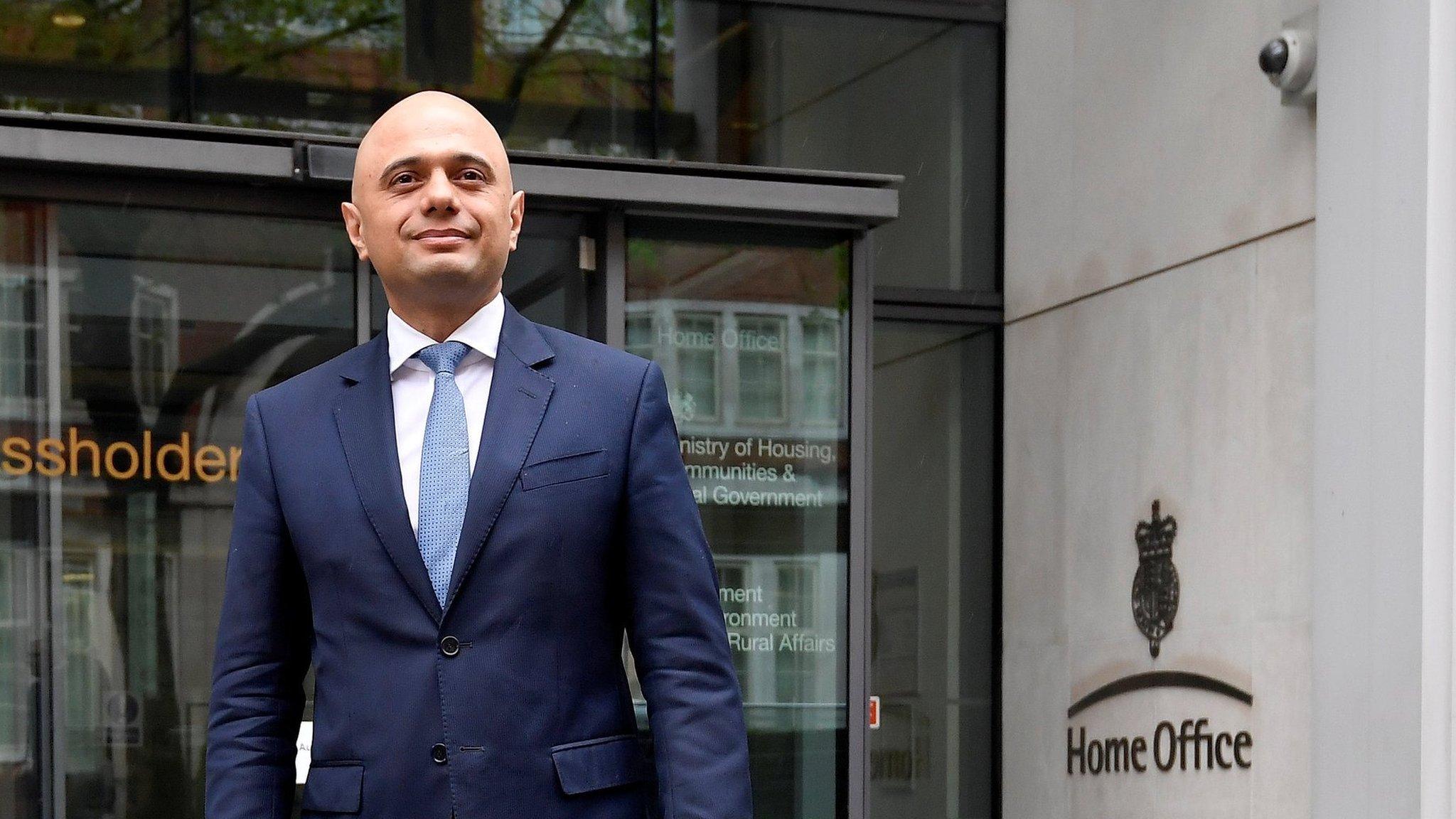 Sajid Javid outside the Home Office