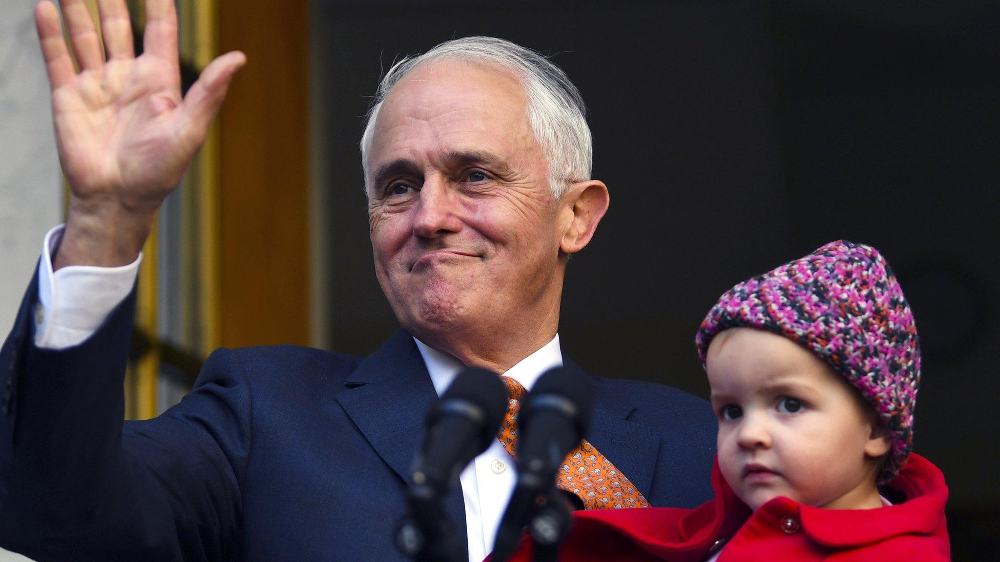 Malcolm Turnbull waves