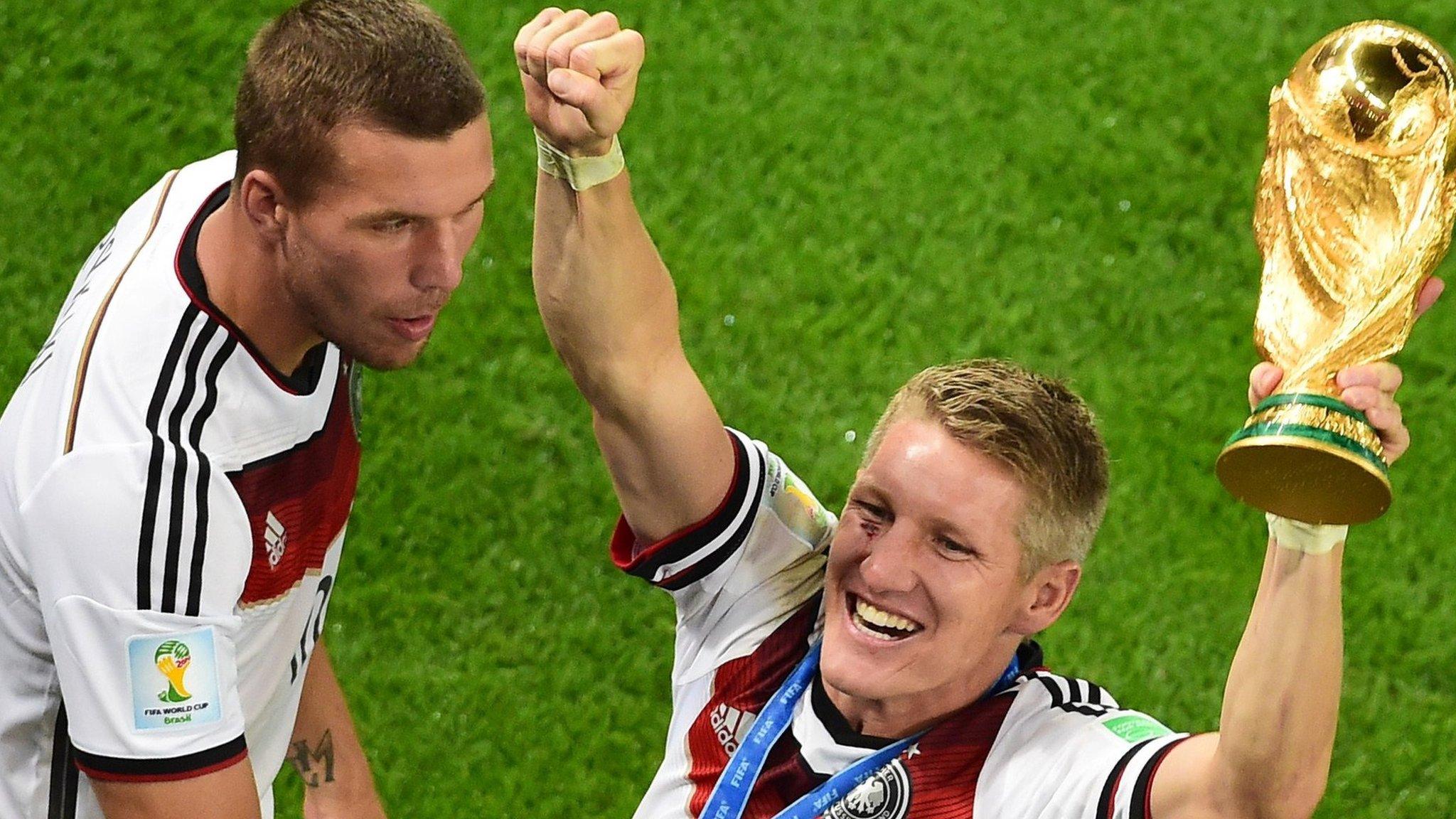 Bastian Schweinsteiger with World Cup trhophy