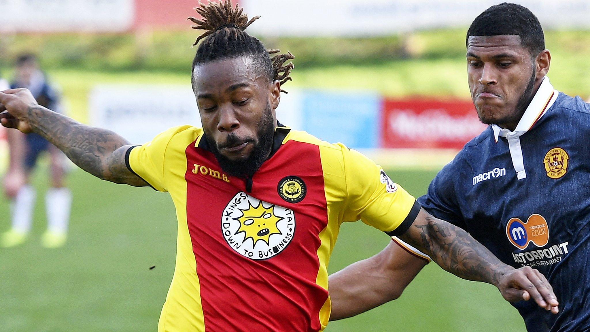 Partick Thistle's Mustapha Dumbuya and Motherwell's Zak Jules