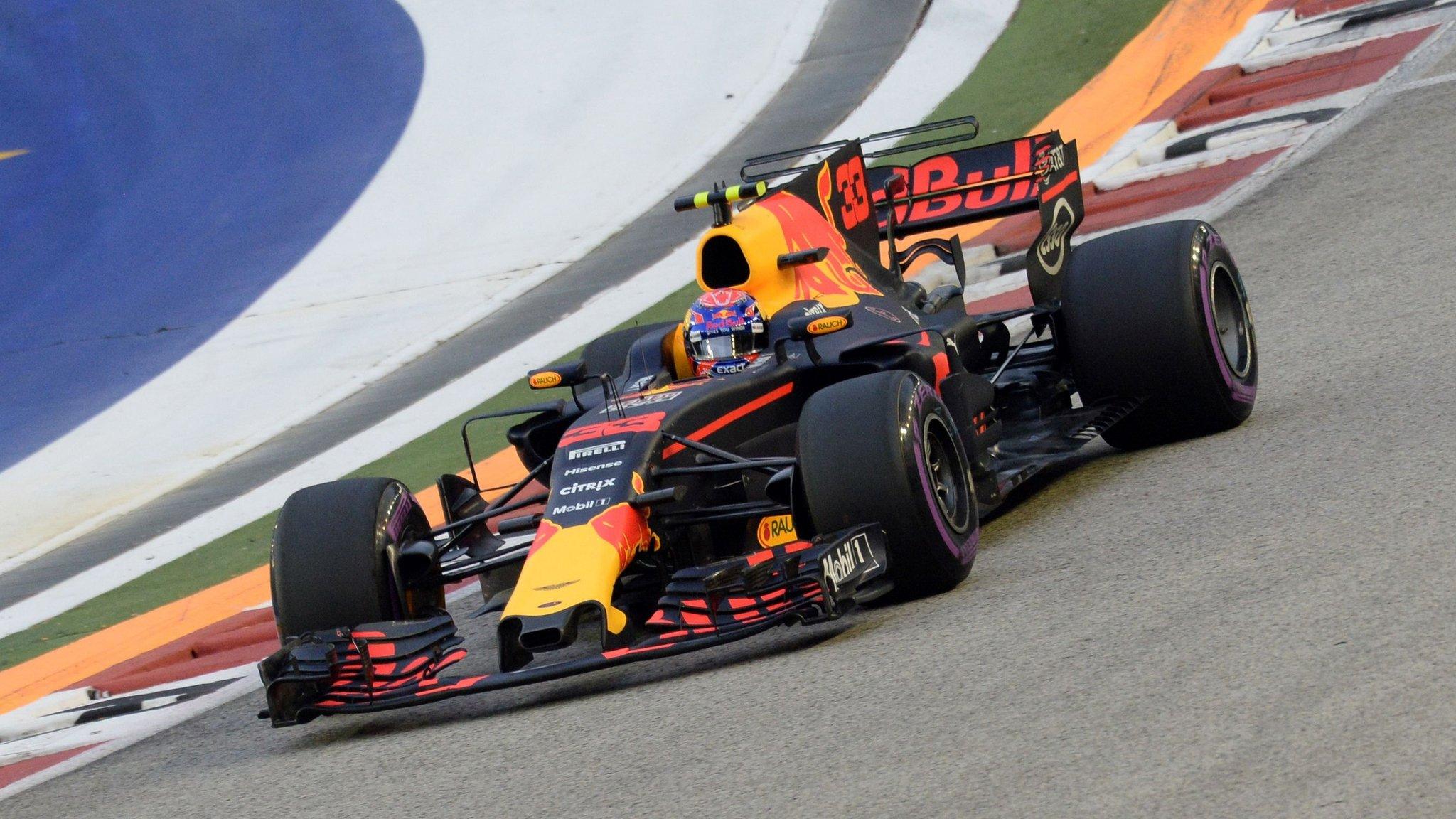 Max Verstappen in action at the Singapore GP