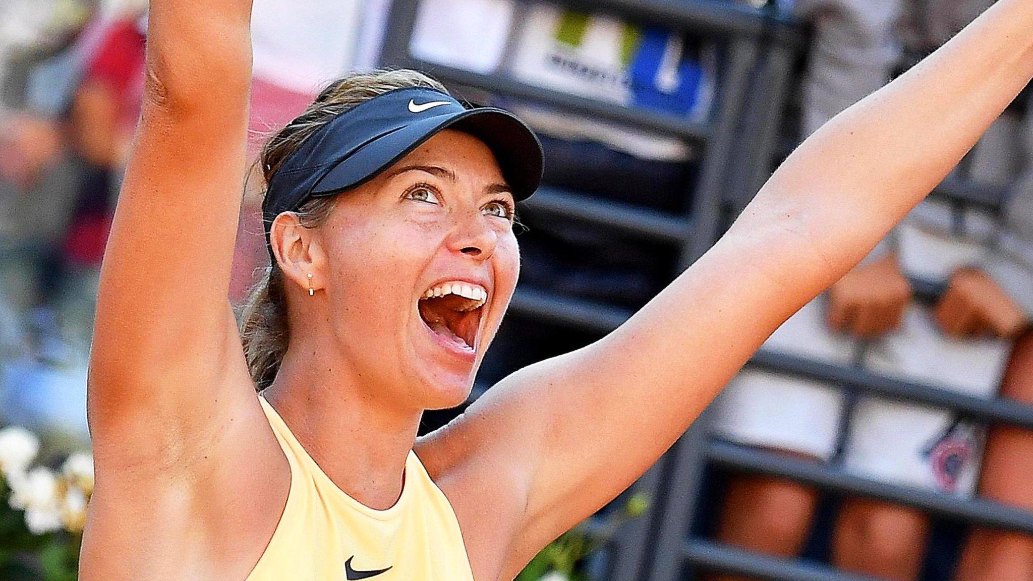 Maria Sharapova beats Jelena Ostapenko in Rome