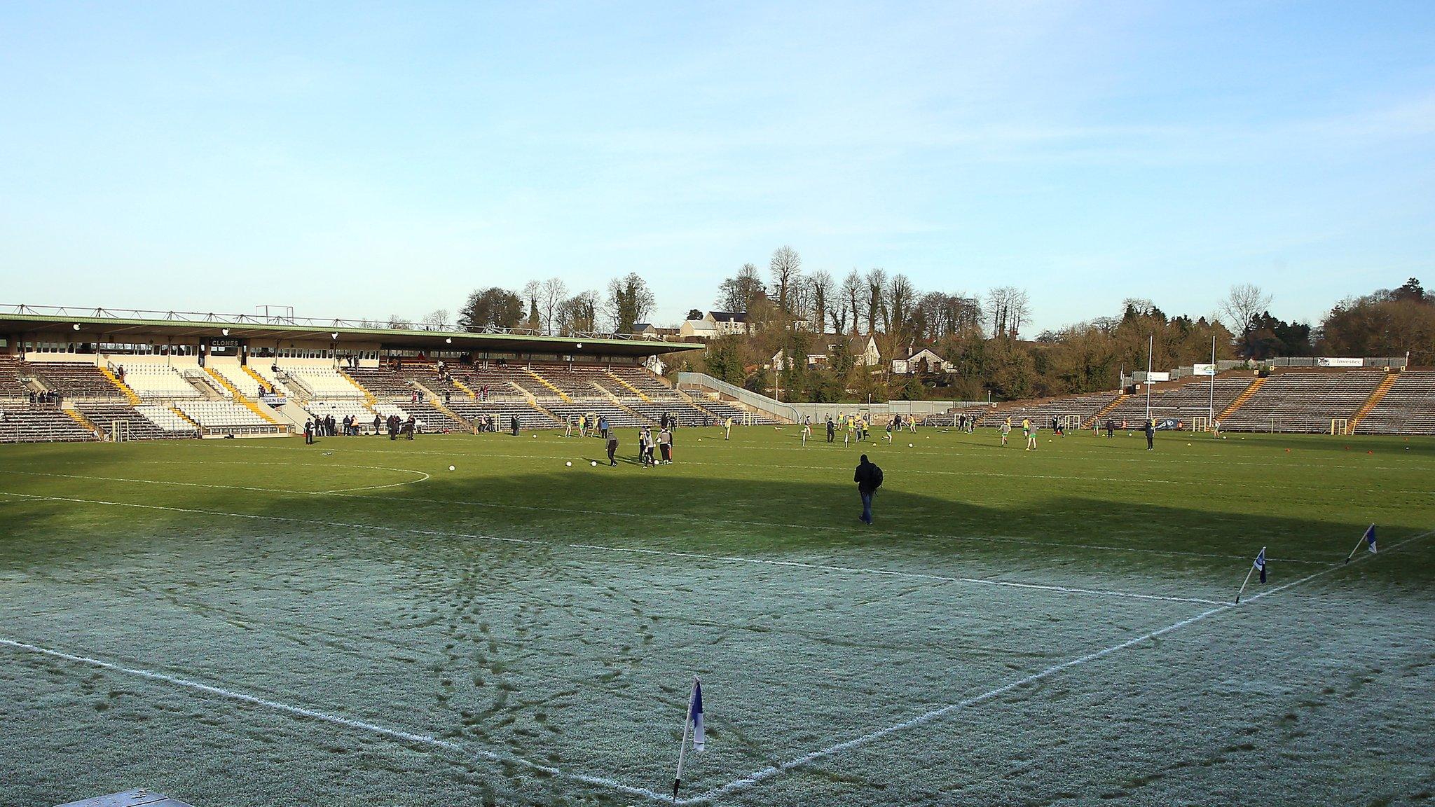 The frozen Clones pitch led to the postponement of Monaghan's game against Donegal