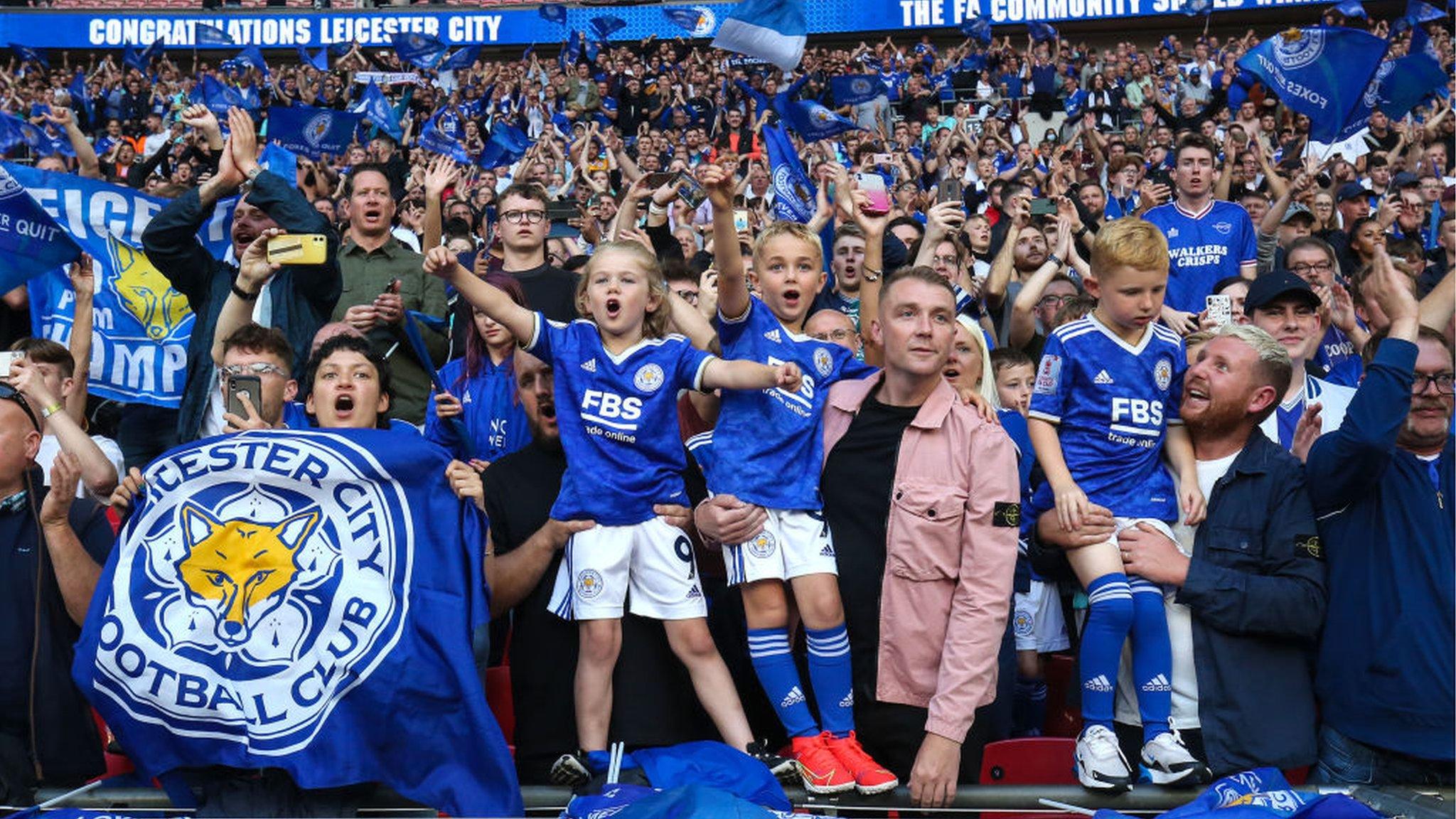 Leicester City fans at Wembley Stadium.